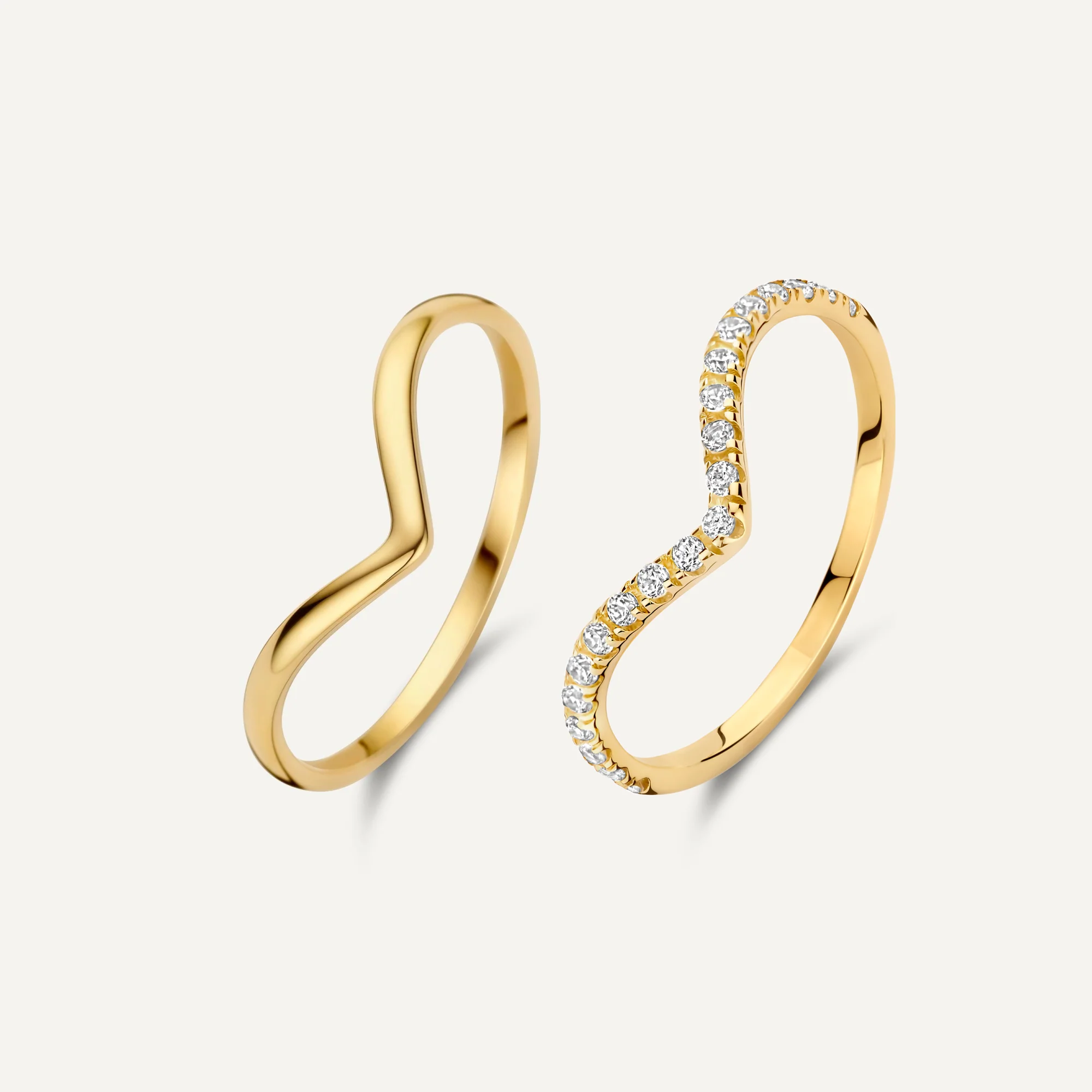 Cubic Zirconia Wishbone Ring Set