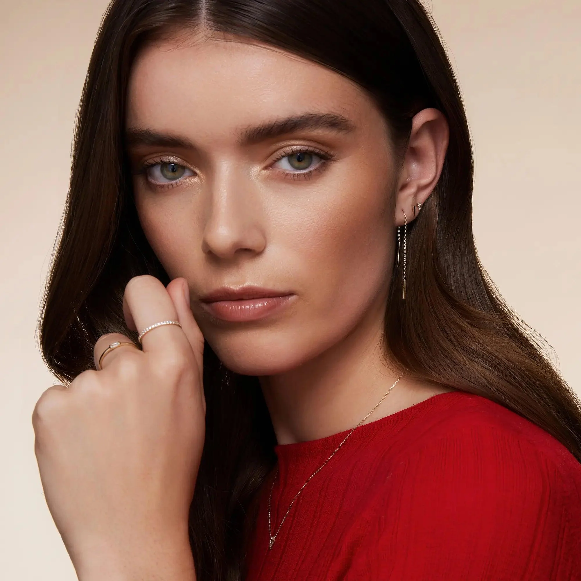 Bar Pull Through Drop Earrings - Image 5