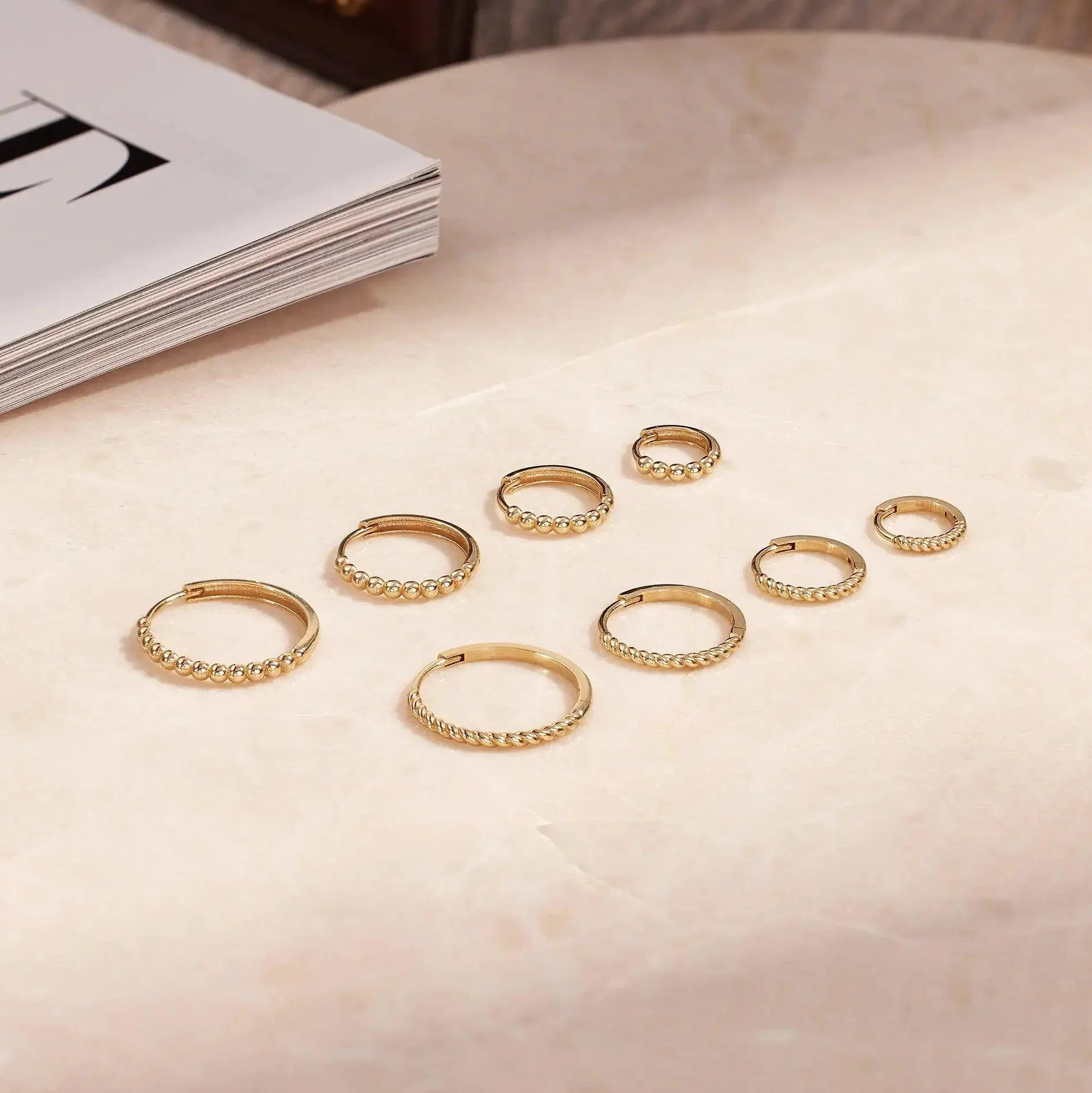 Beaded Medium Hoops (18mm) - Image 7