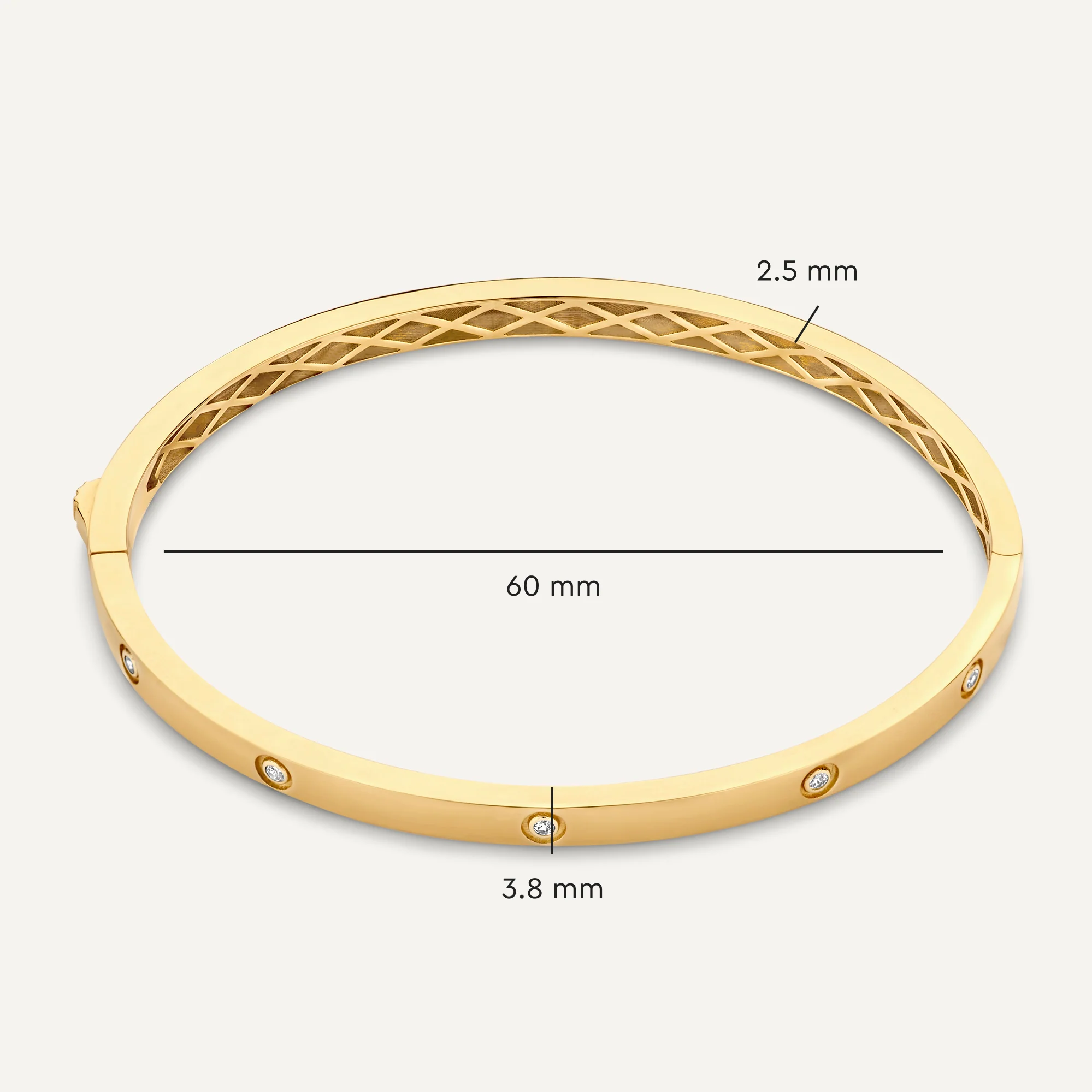 Bezel Set Cubic Zirconia Eternity Bangle - Image 11