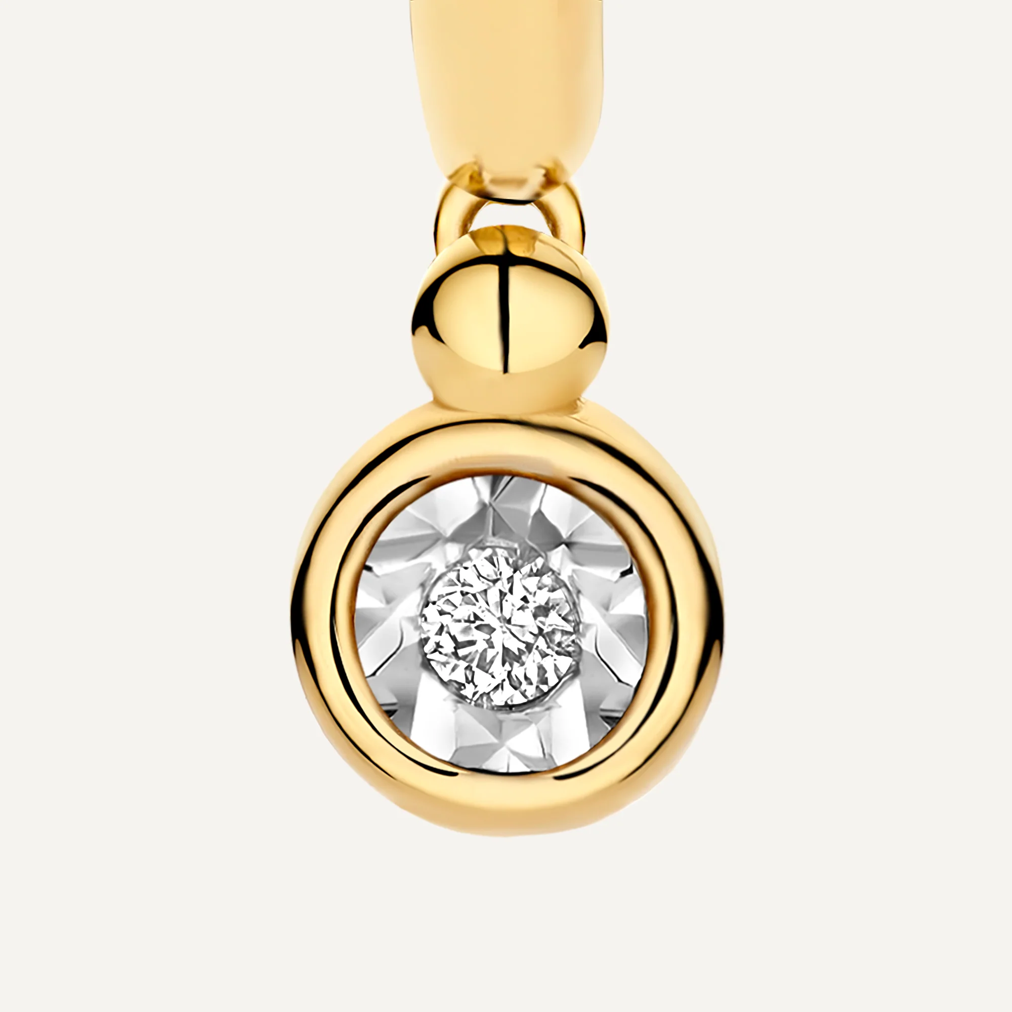 Bezel Set Diamond Charm Hoop Earrings (0.03 ct) - Image 6