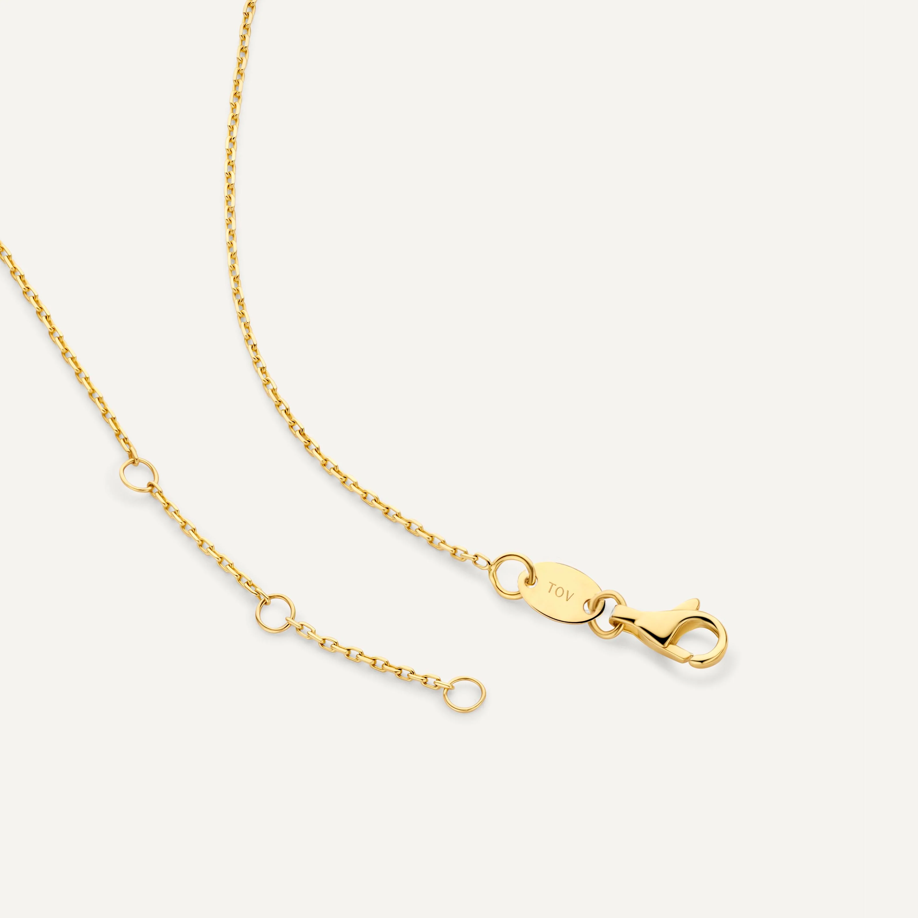 Bezel Set Diamond Linked Pendant Necklace (0.02 ct) - Image 8
