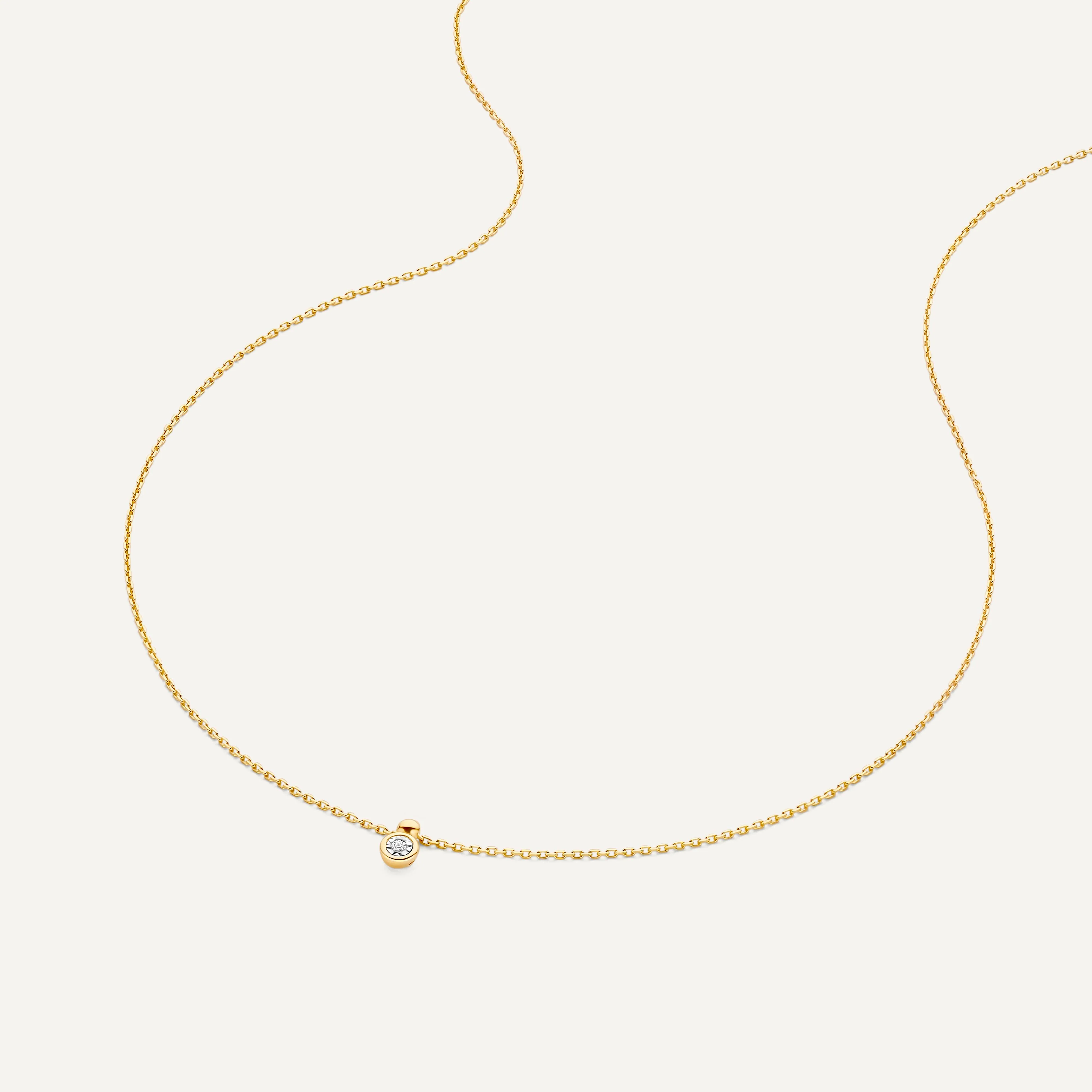 Bezel Set Diamond Linked Pendant Necklace (0.02 ct) - Image 5