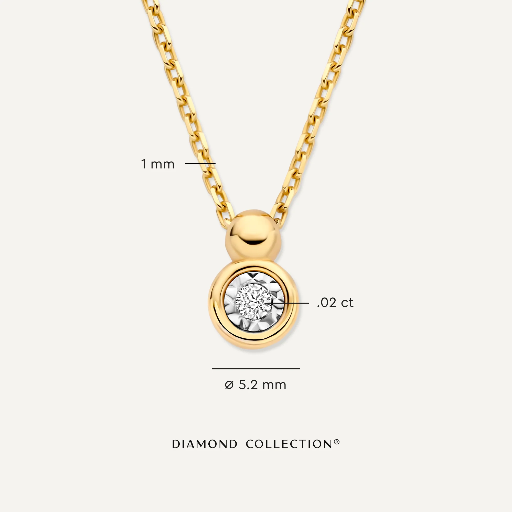 Bezel Set Diamond Linked Pendant Necklace (0.02 ct) - Image 6
