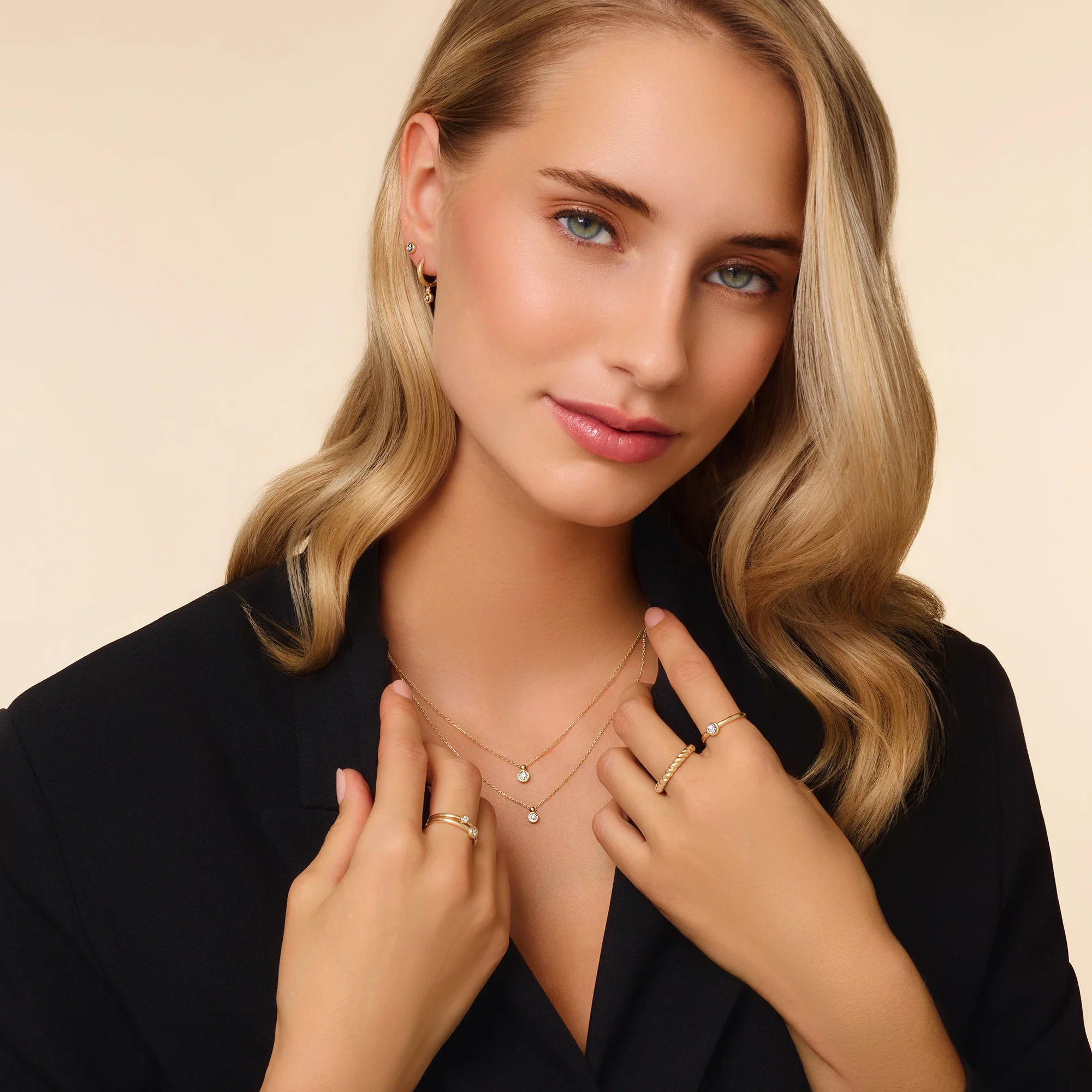 Bezel Set Diamond Linked Pendant Necklace (0.02 ct) - Image 7