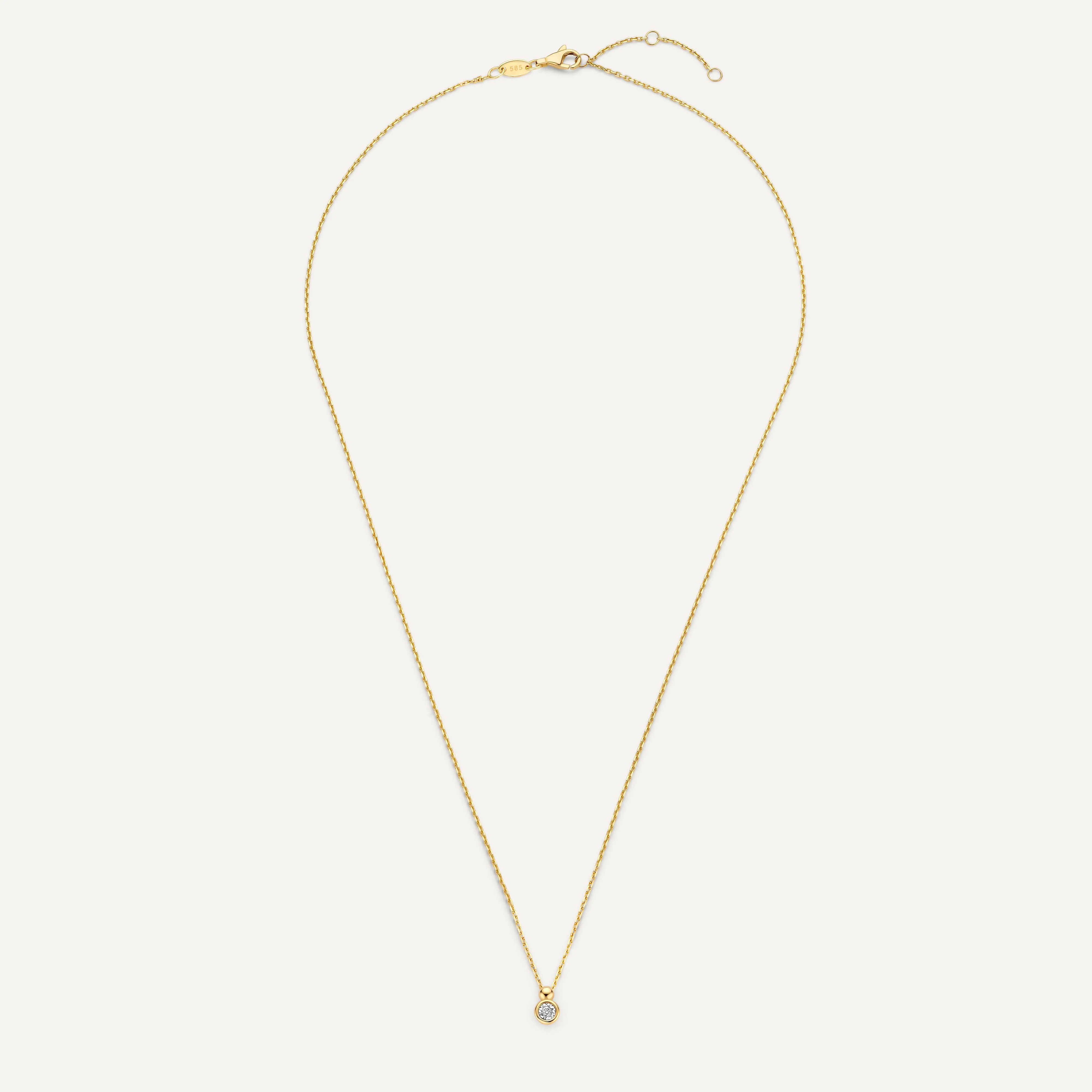 Bezel Set Diamond Linked Pendant Necklace (0.02 ct) - Image 9