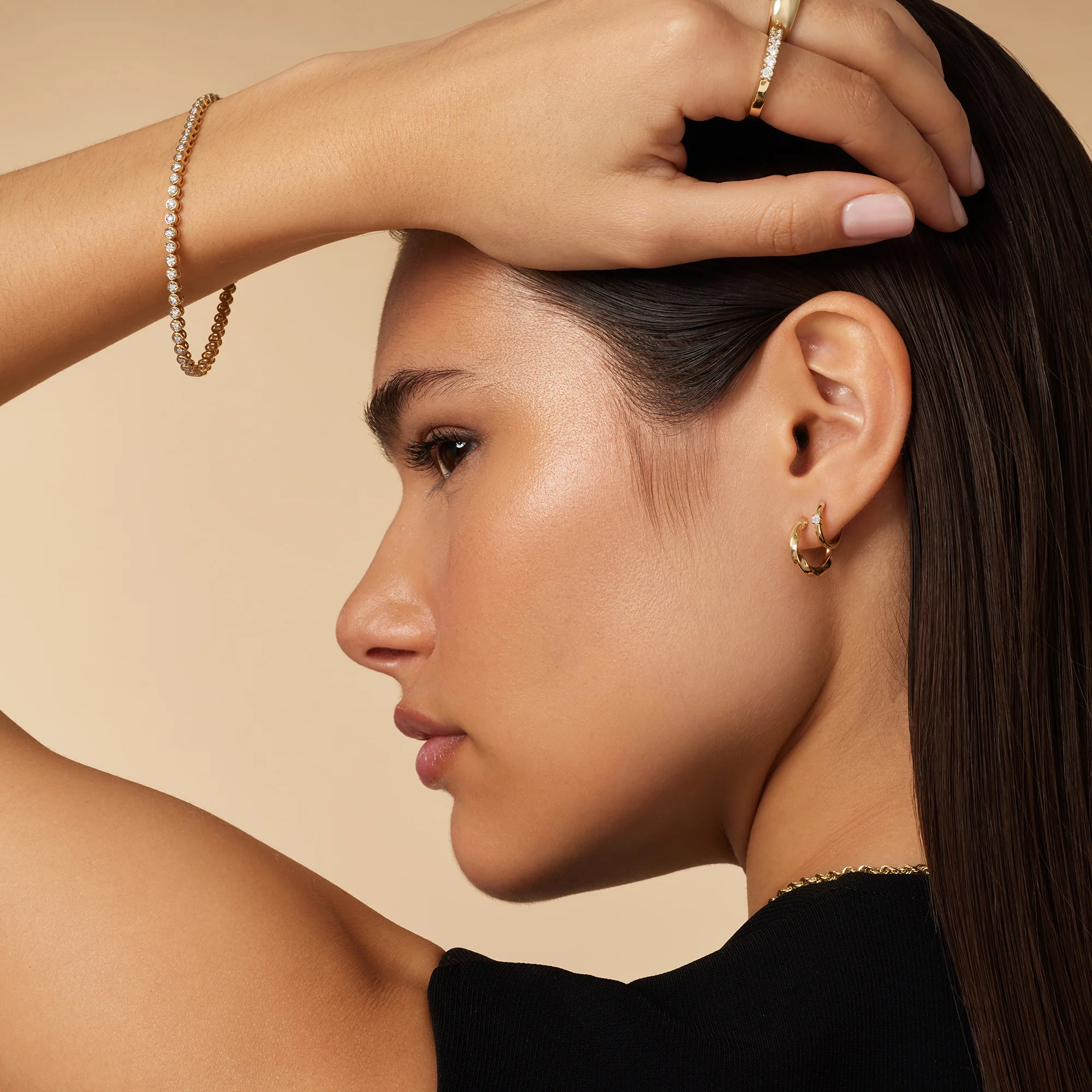 Bezel Set Diamond Tennis Bracelet (0.41 ct) - Image 13
