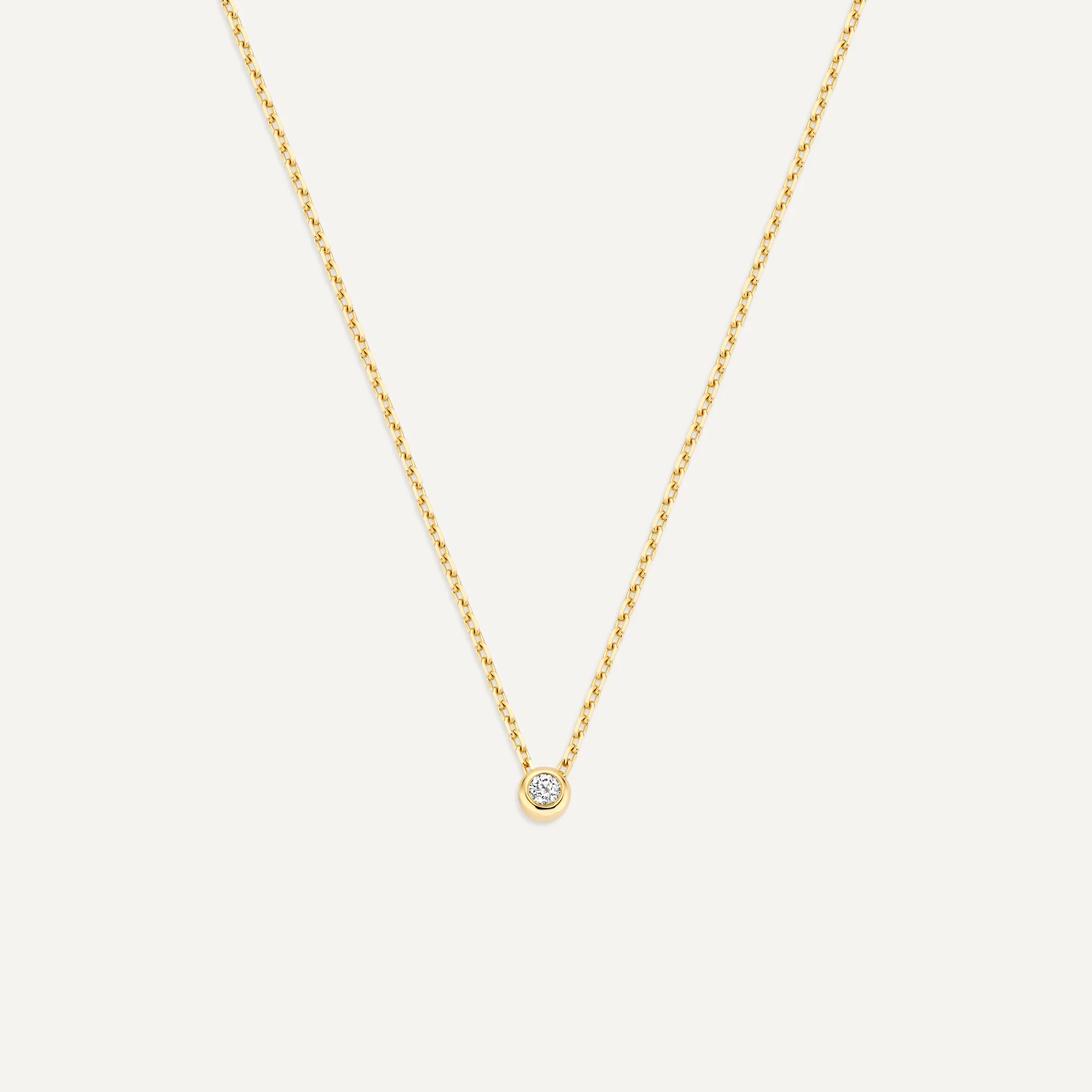 Bold Bezel Set Diamond Pendant Necklace (0.03 ct)