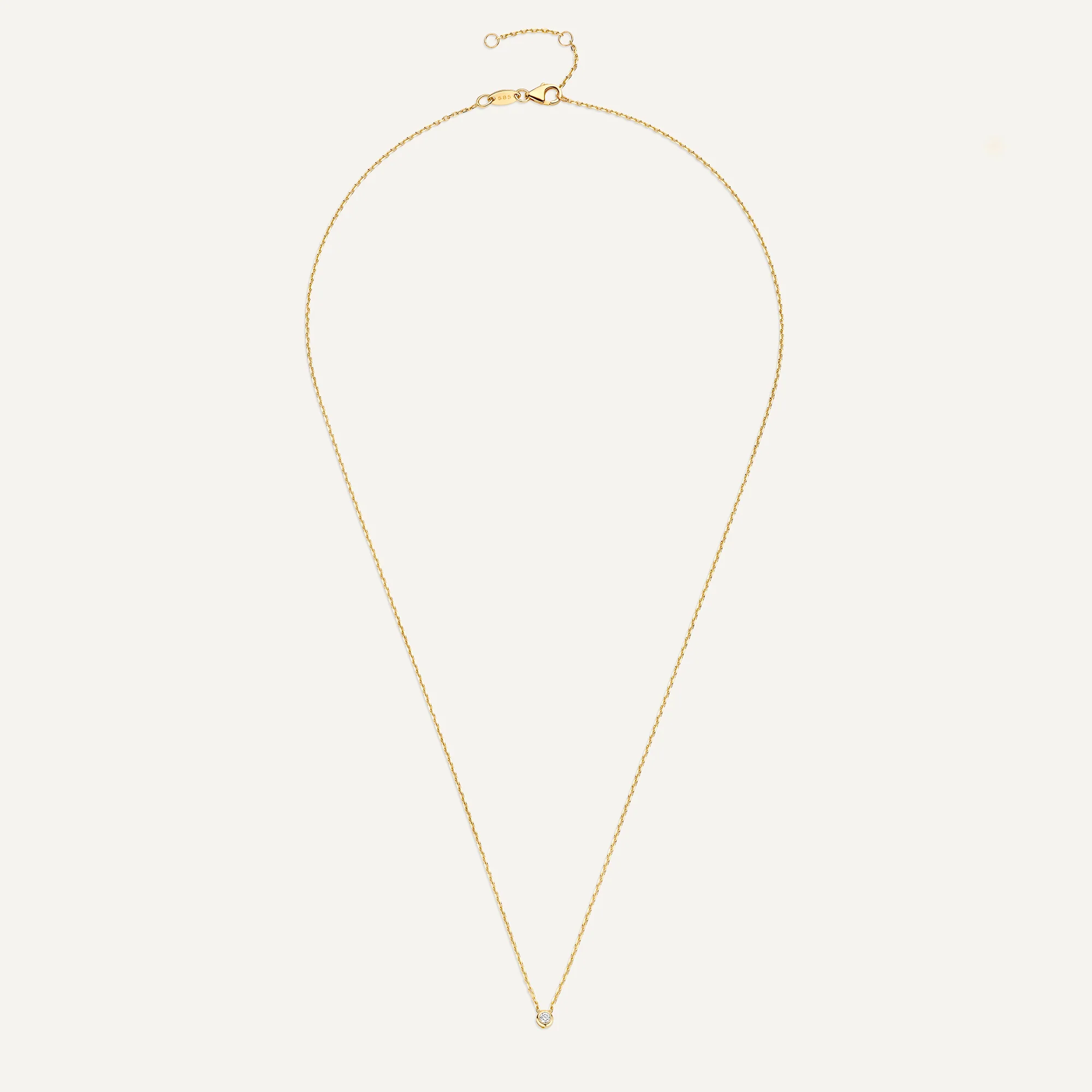 Bold Bezel Set Diamond Pendant Necklace (0.03 ct) - Image 10