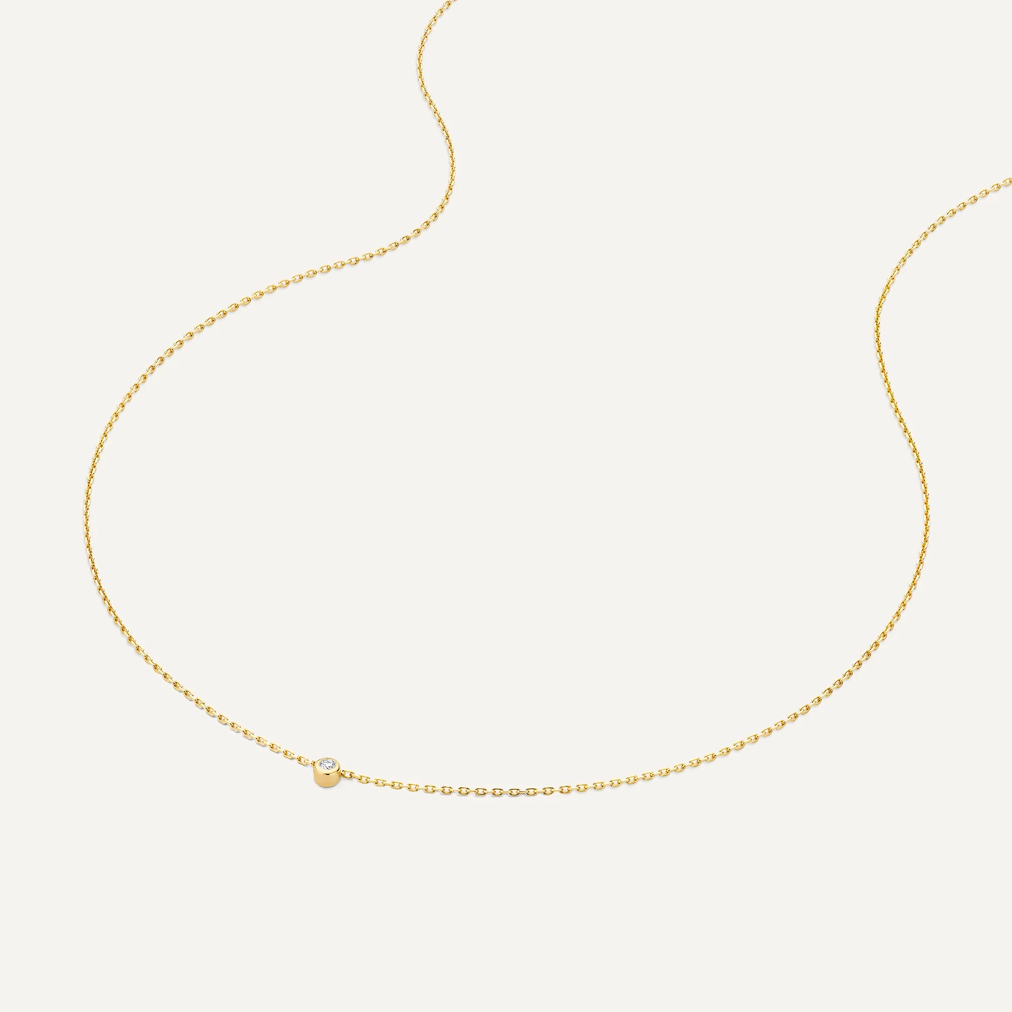 Bold Bezel Set Diamond Pendant Necklace (0.03 ct) - Image 5