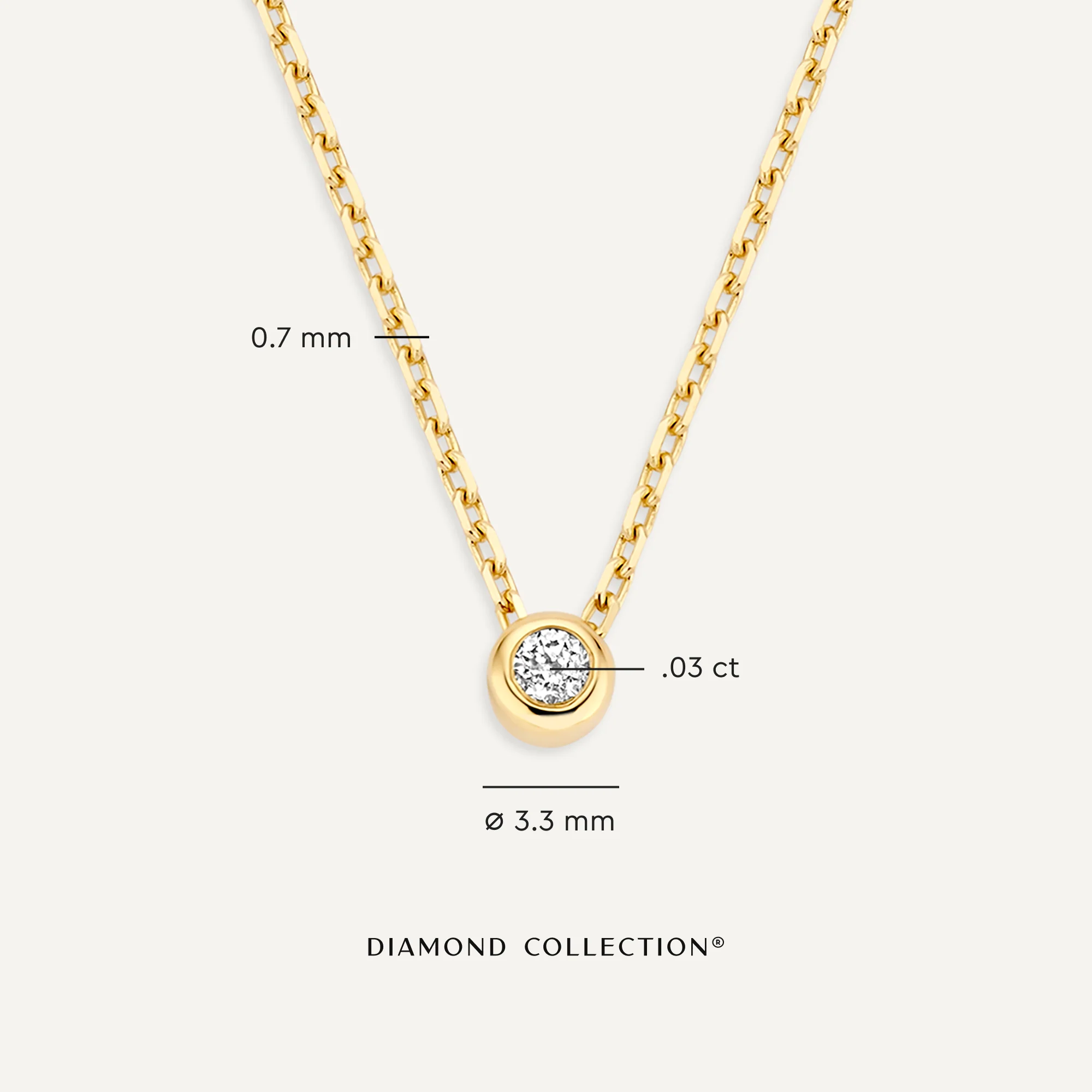 Bold Bezel Set Diamond Pendant Necklace (0.03 ct) - Image 6