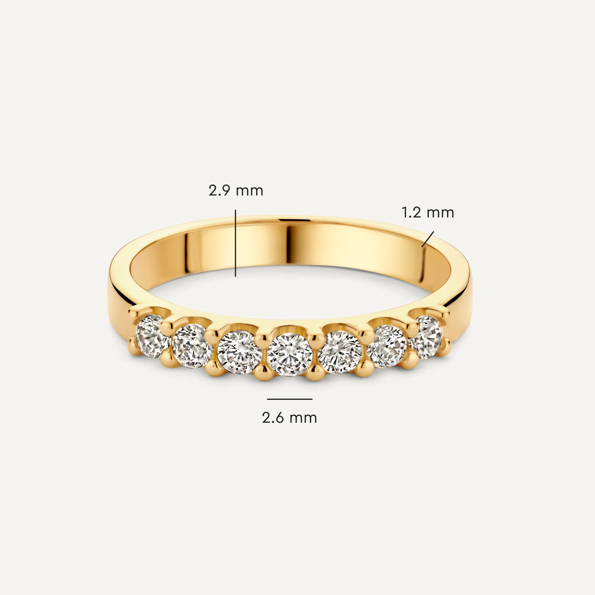 Bold Cubic Zirconia Half Eternity Ring - Image 4