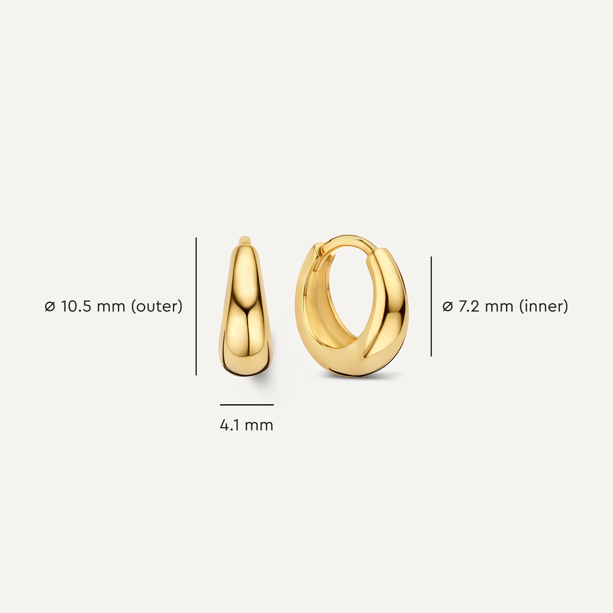 Bold Dome Huggie Hoops (10.5 mm) - Image 5