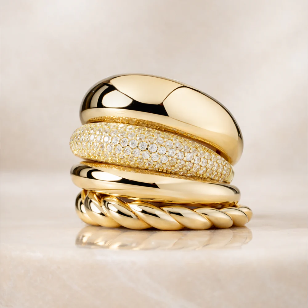 Pavé Cubic Zirconia Dome Ring - Image 4