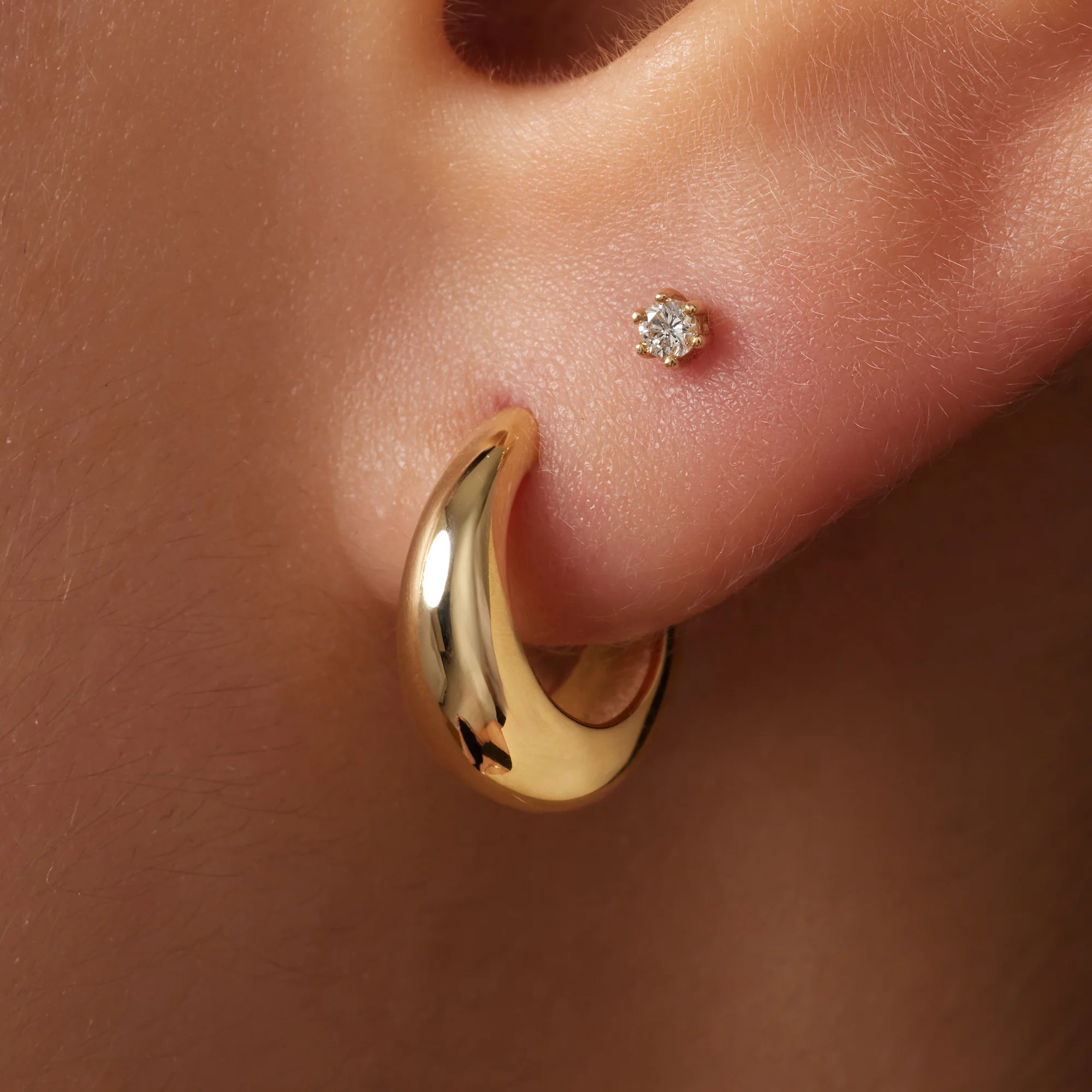 Bold Dome Small Hoops (14mm) - Image 3