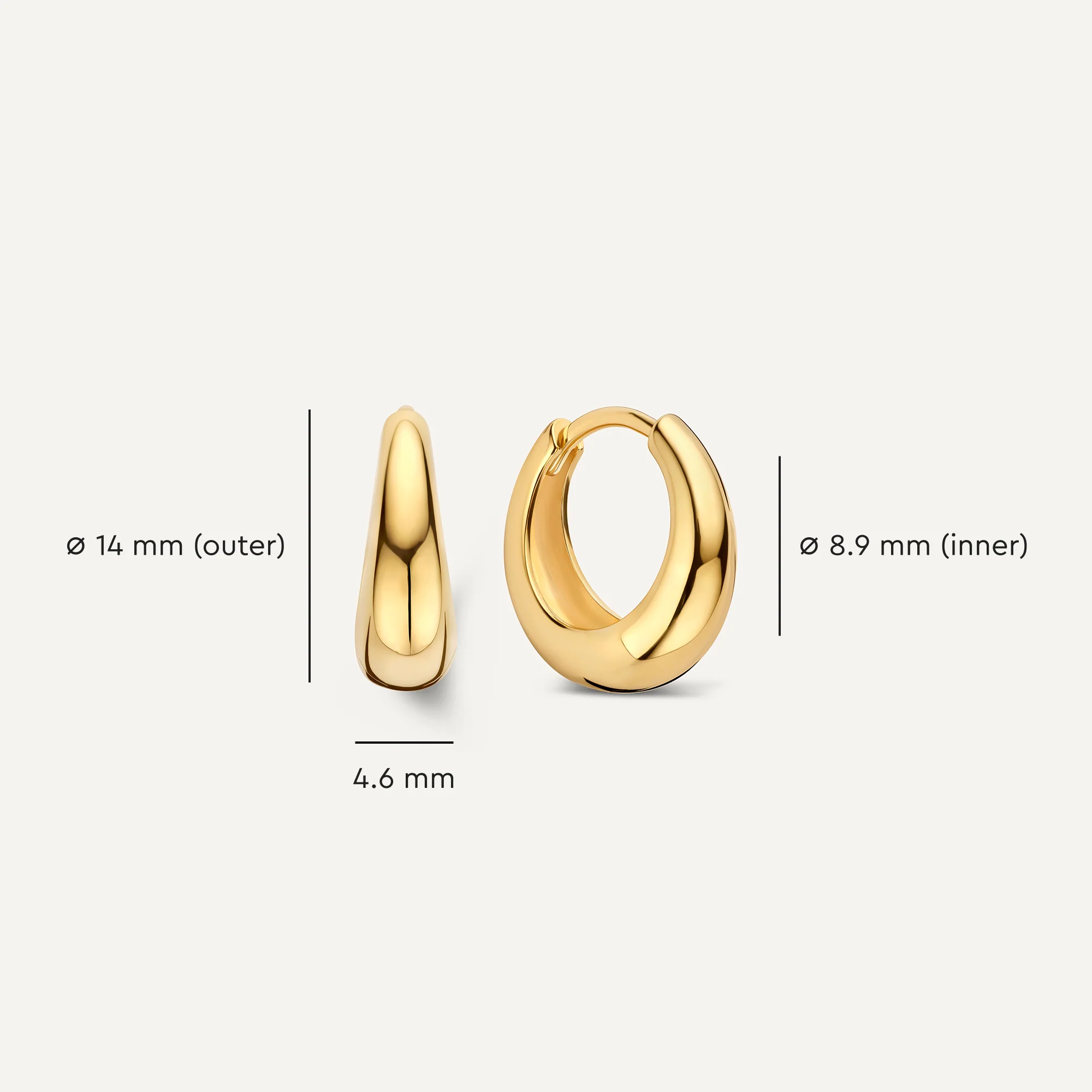 Bold Dome Small Hoops (14mm) - Image 5