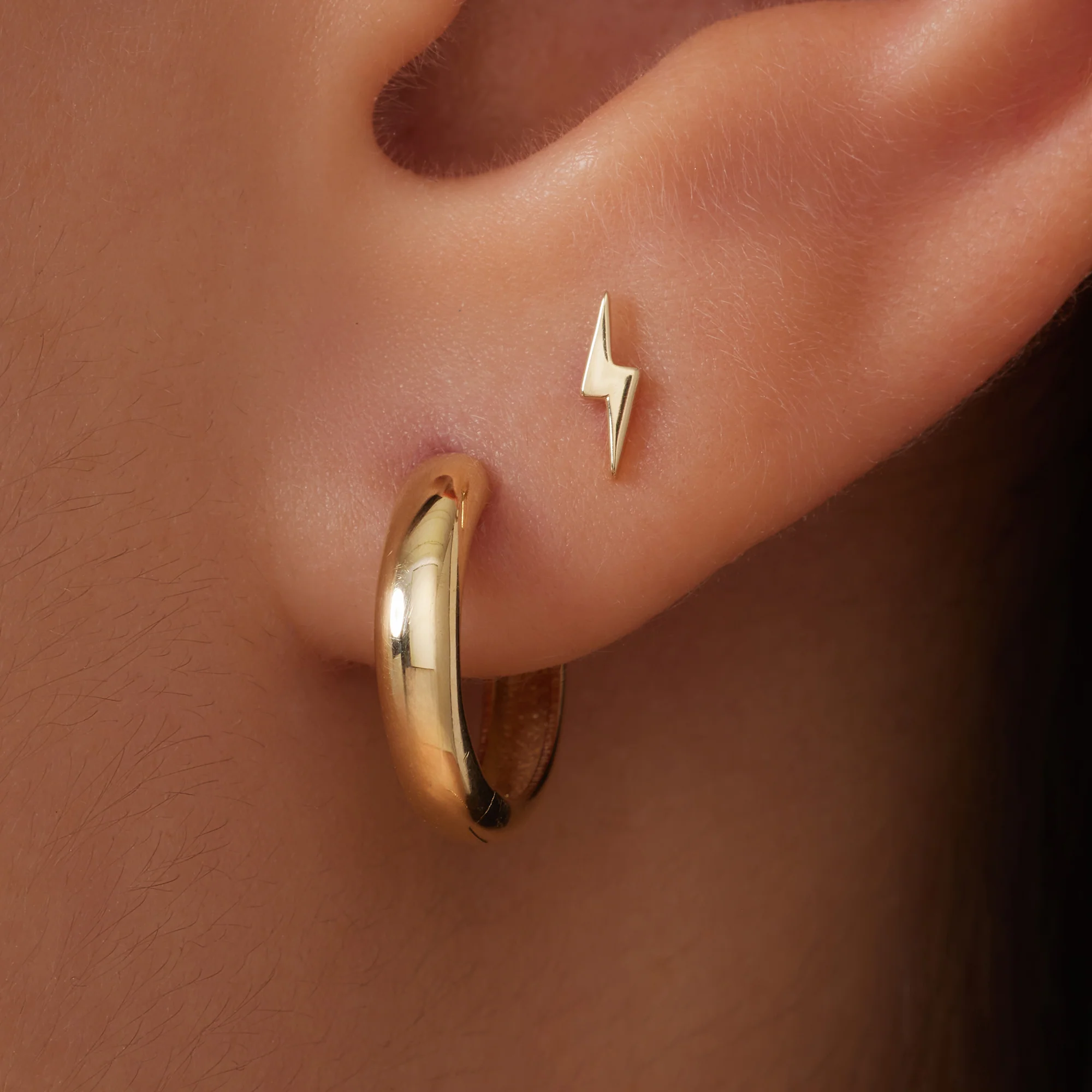 Bold Huggie Hoops (13mm) - Image 3