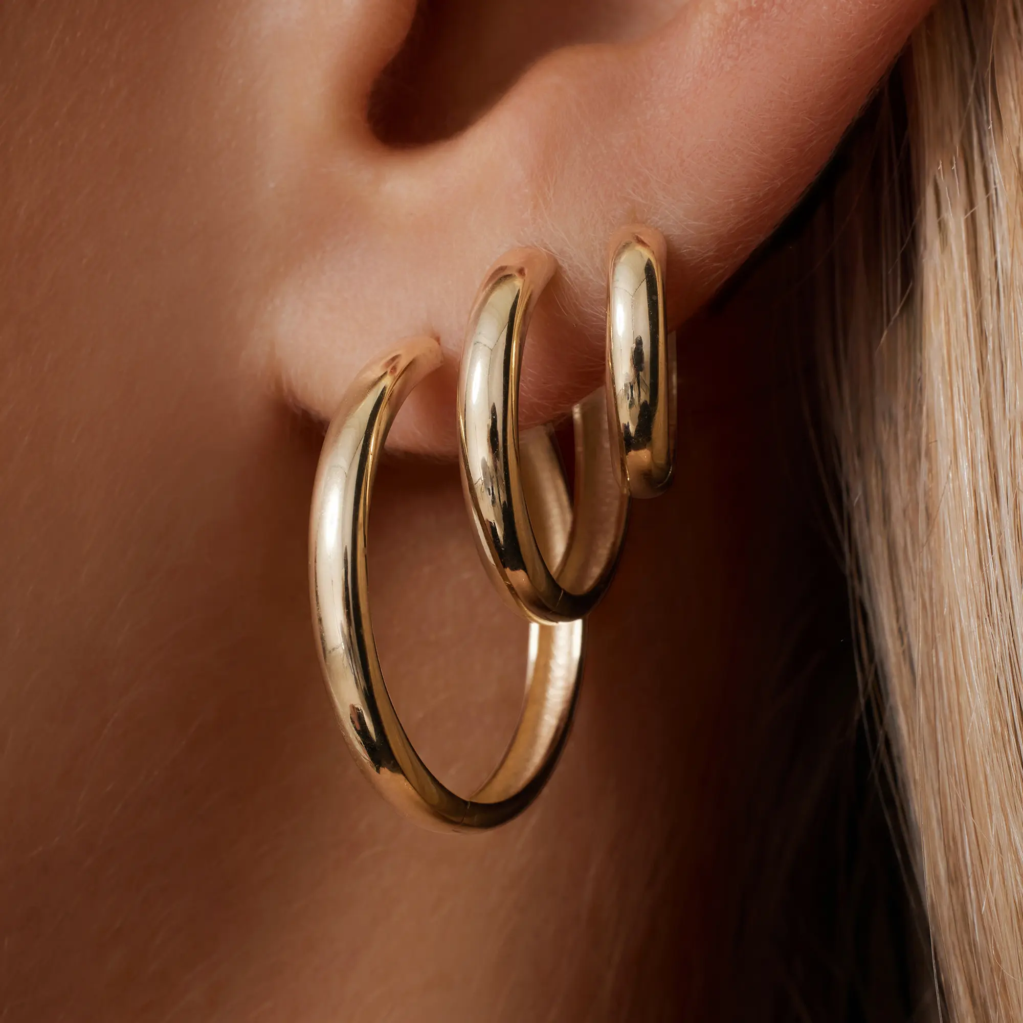Bold Huggie Hoops (13mm) - Image 6