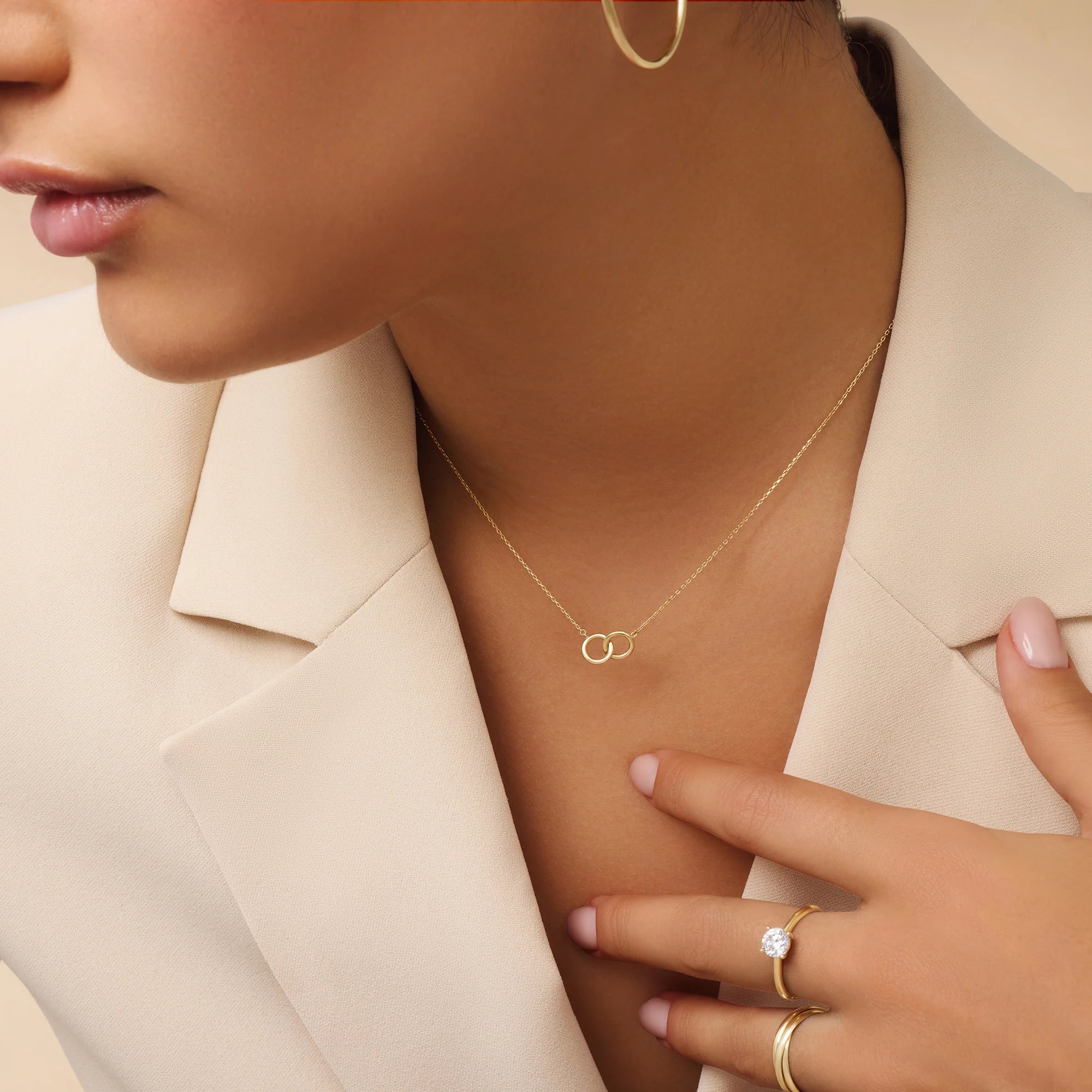 Bold Linked Infinity Pendant Necklace - Image 4