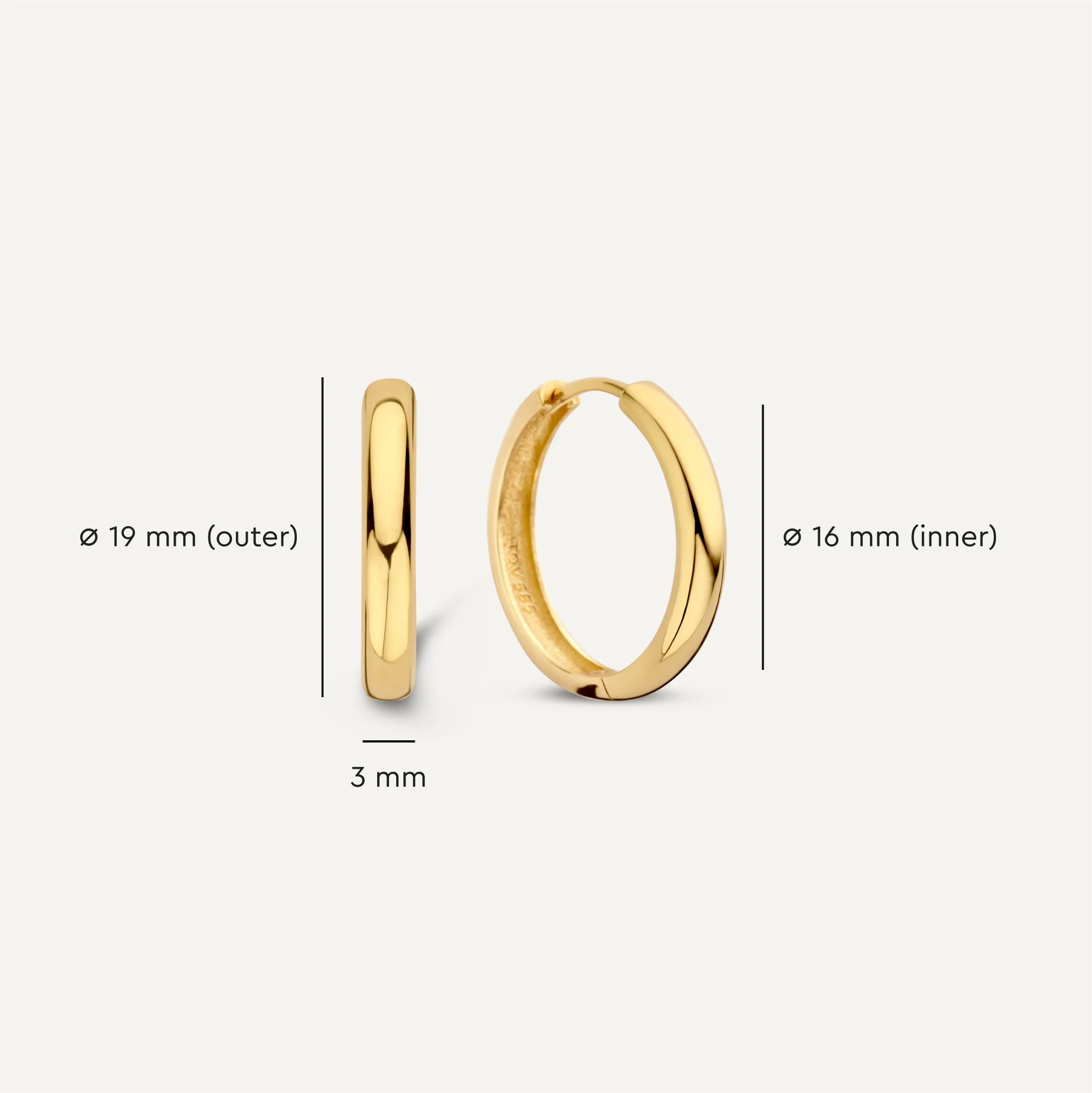 Bold Medium Hoops (19mm) - Image 8