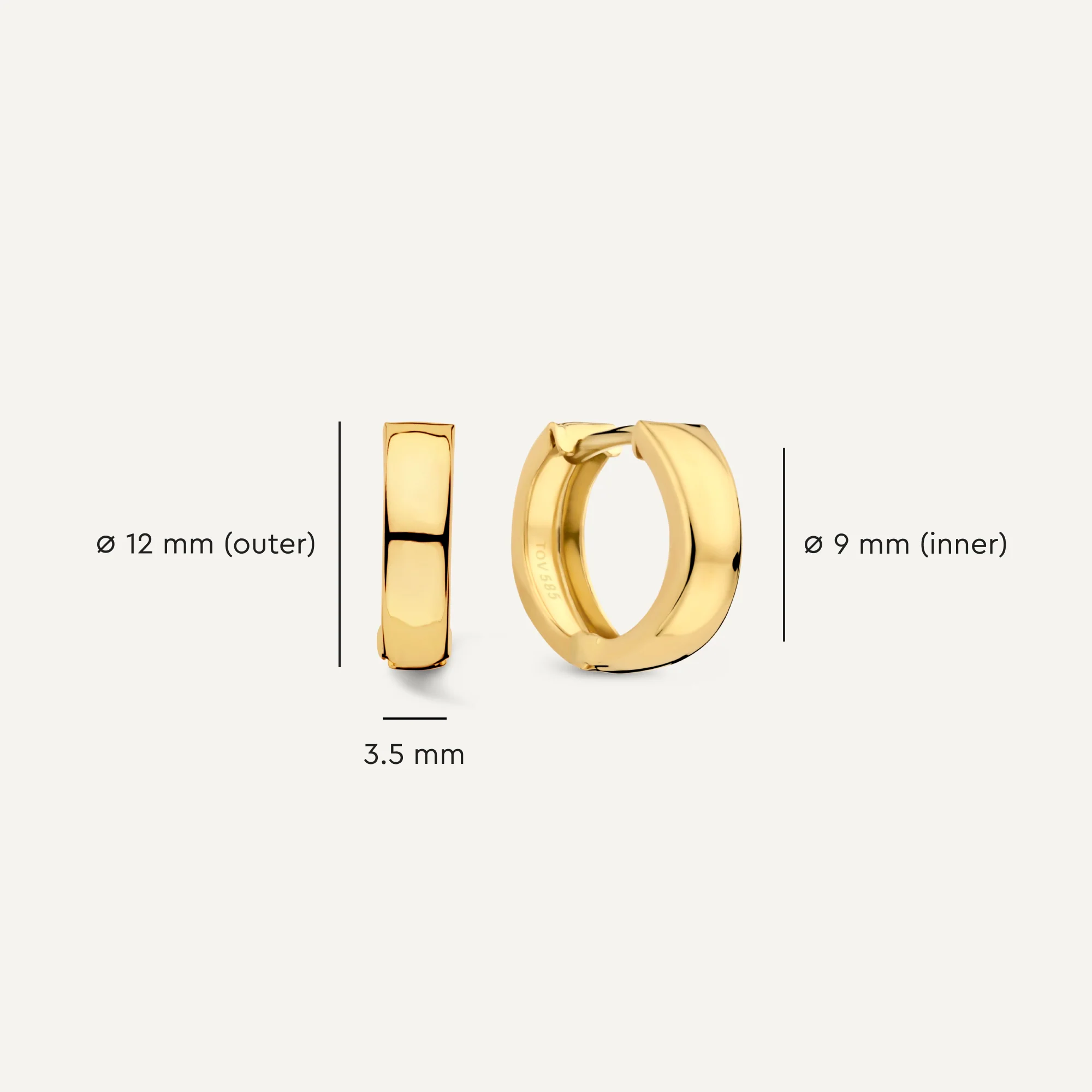 Chunky Huggie Hoops (12mm) - Image 10