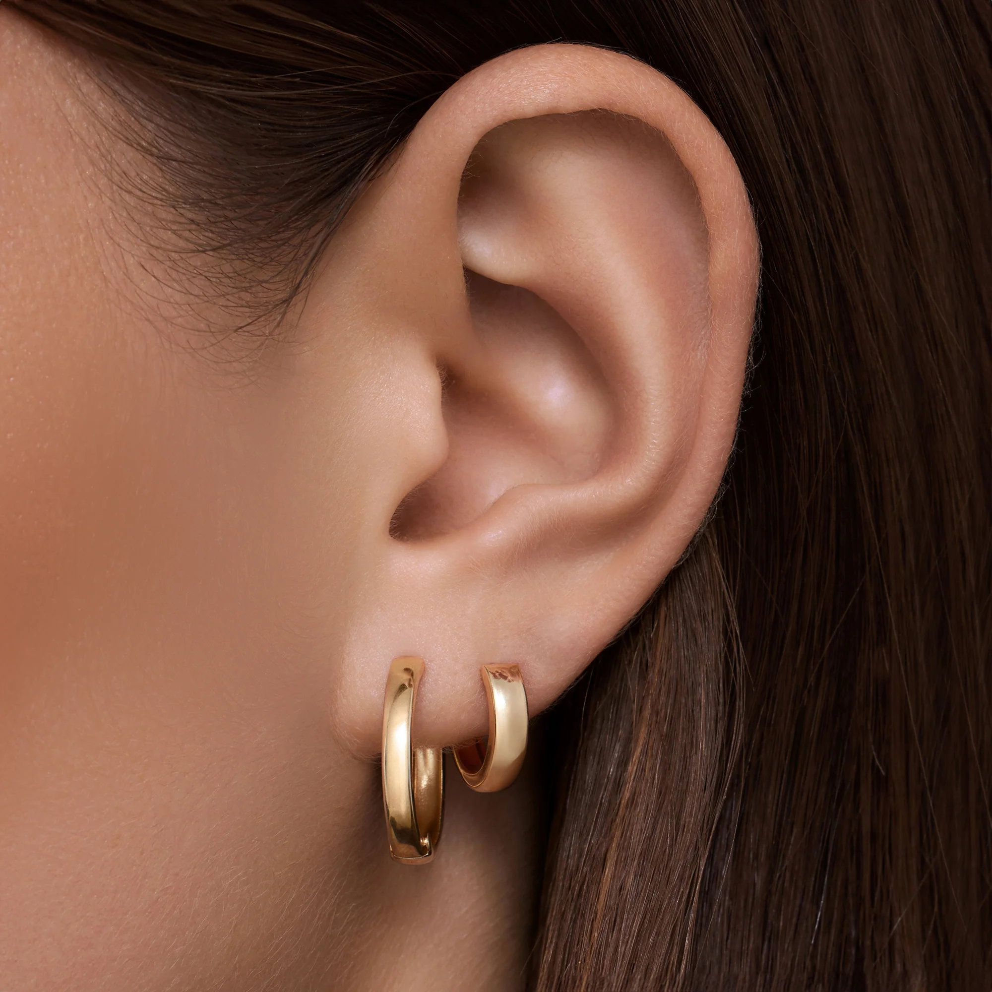 Chunky Huggie Hoops (12mm) - Image 2