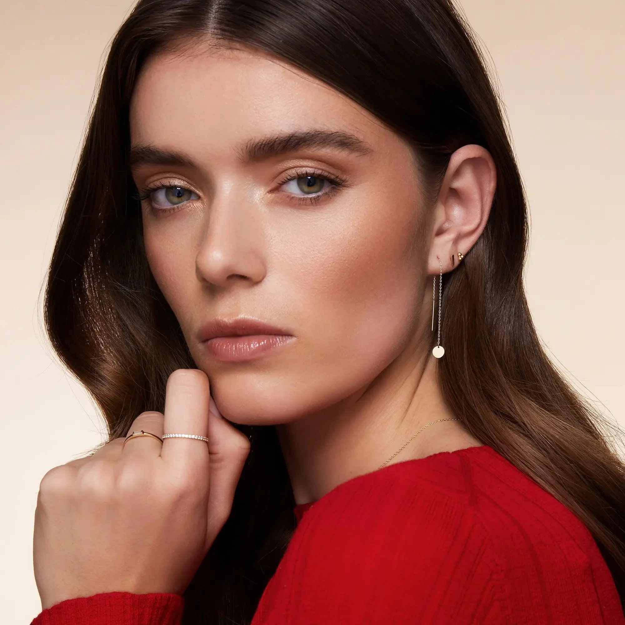 Coin Pull Through Drop Earrings - Image 5