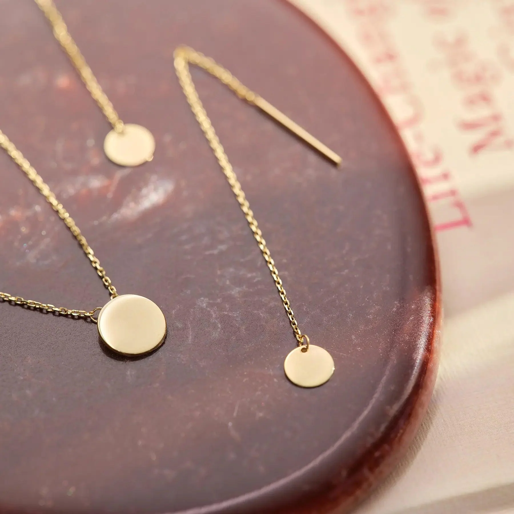 Coin Pull Through Drop Earrings - Image 7
