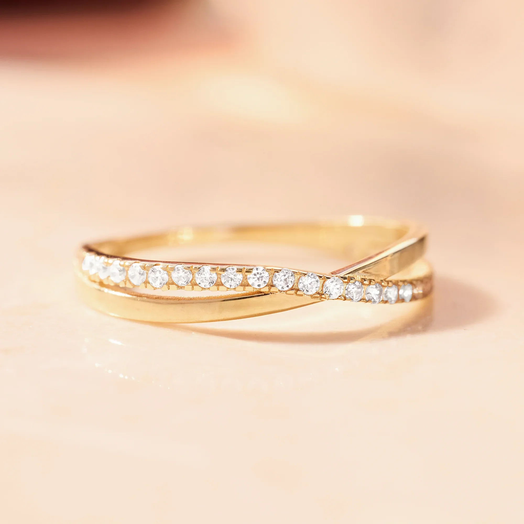 Crossover Cubic Zirconia Eternity Ring - Image 10
