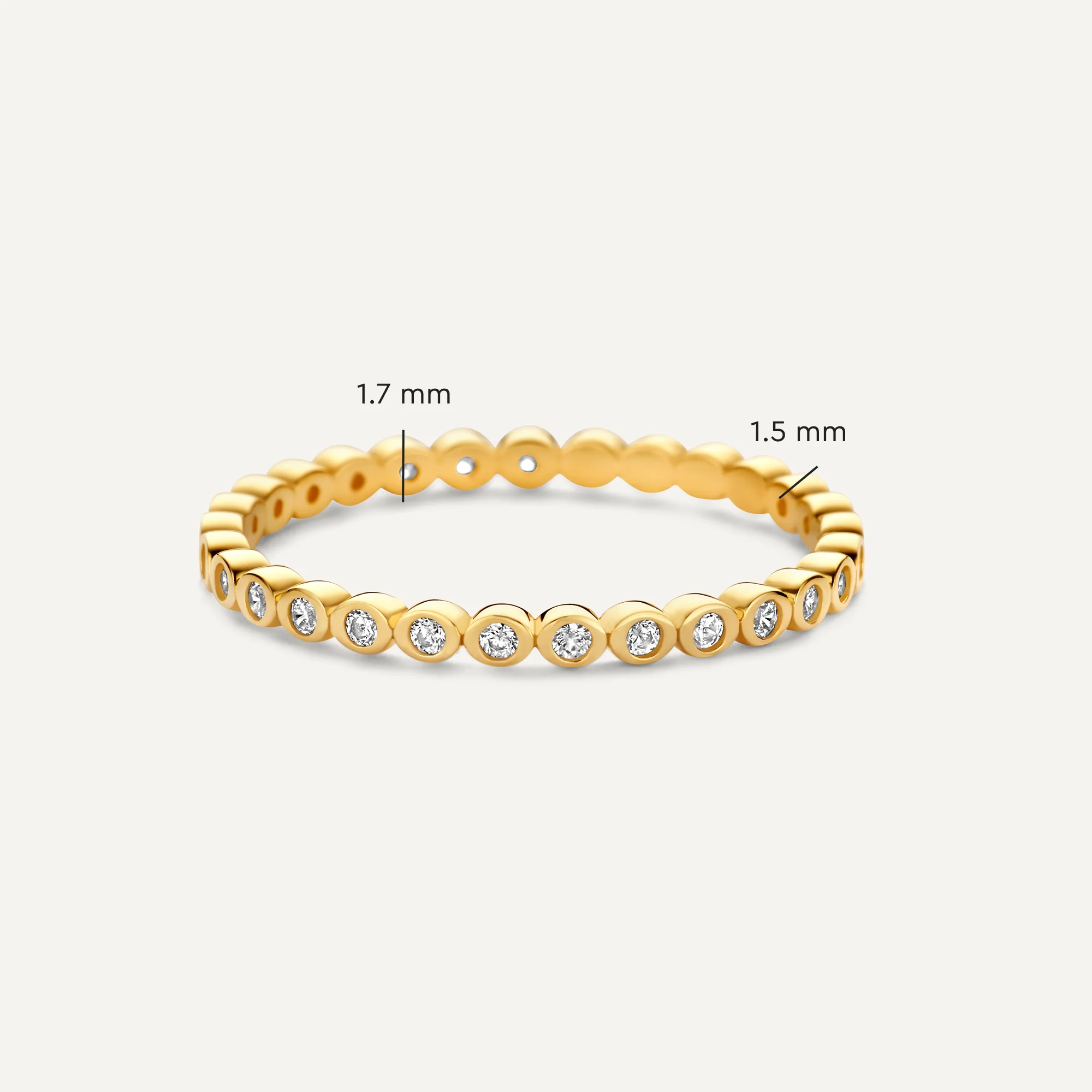 Cubic Zirconia Bezel Dot Eternity Ring - Image 5
