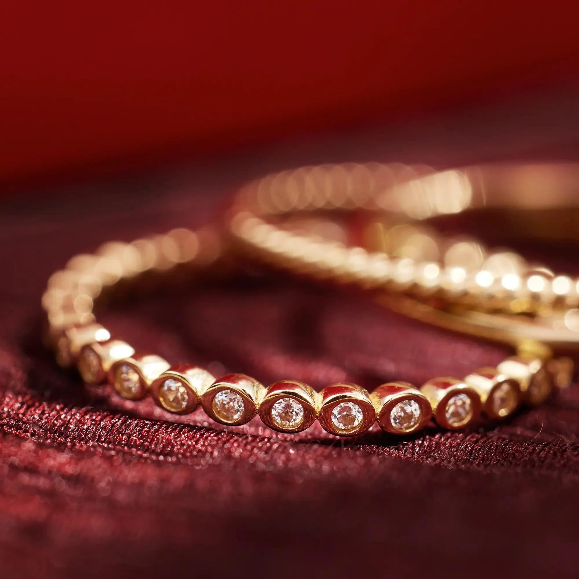 Cubic Zirconia Bezel Dot Eternity Ring - Image 8