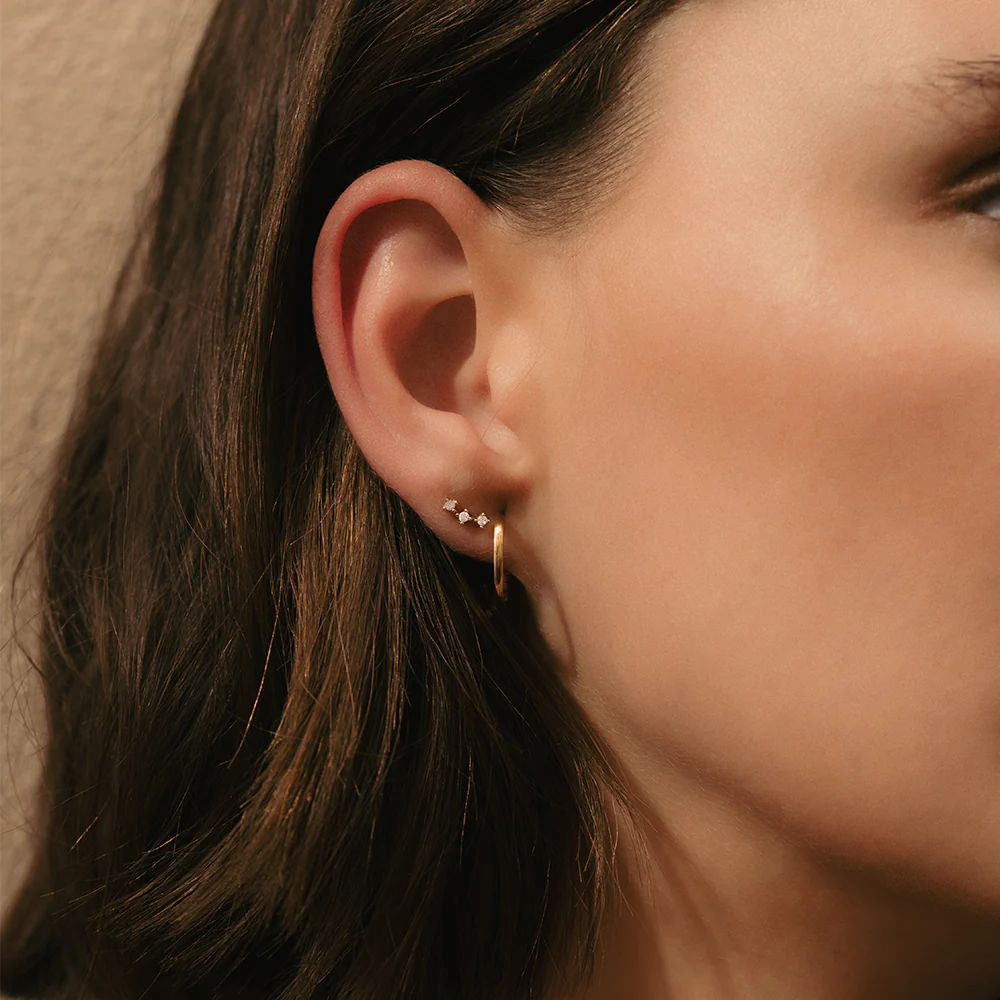Cubic Zirconia Curved Trinity Studs - Image 6