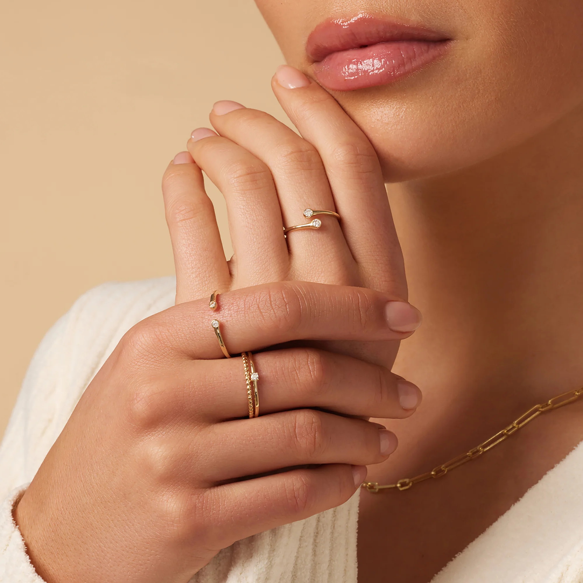 Cubic Zirconia Double Twisted Ring - Image 4