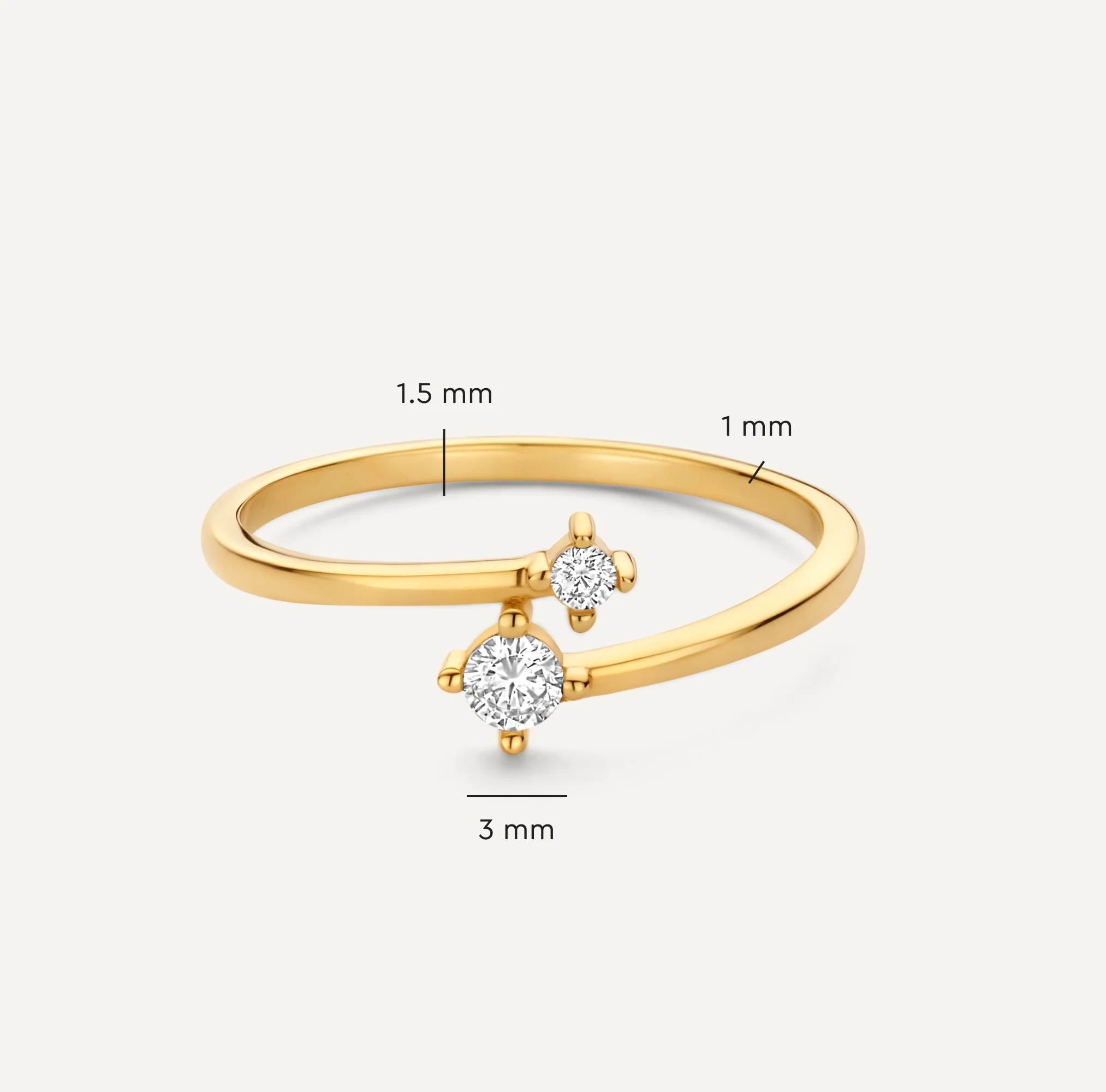 Cubic Zirconia Duo Ring - Image 4