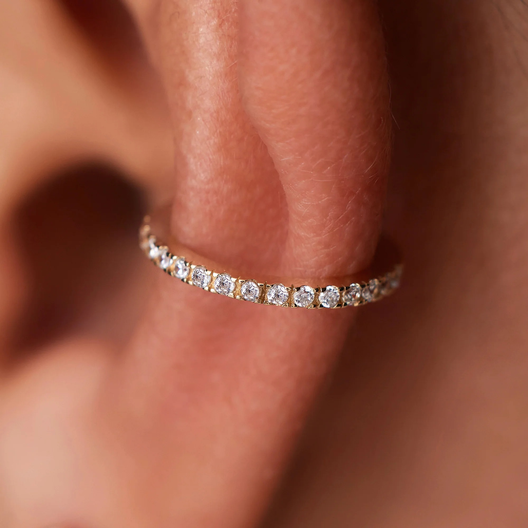 Cubic Zirconia Eternity Ear Cuff - Image 3