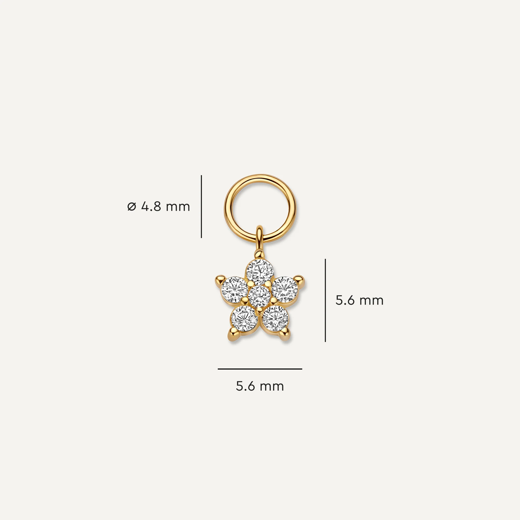Cubic Zirconia Flower Hoop Charm - Image 5