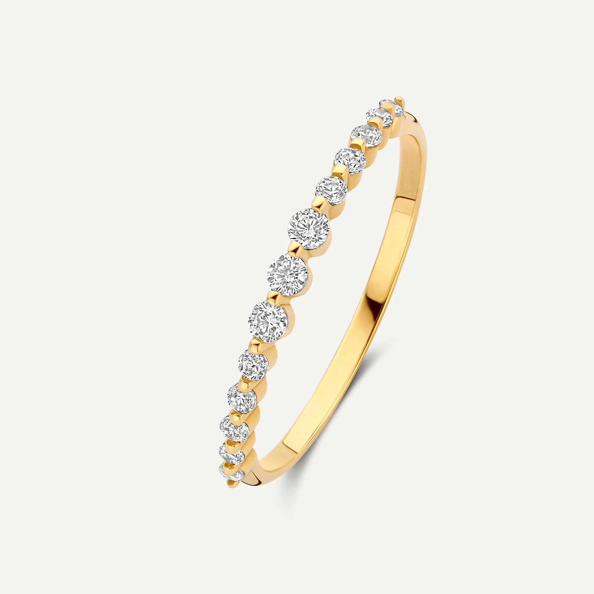 Cubic Zirconia Graduated Half Eternity Ring