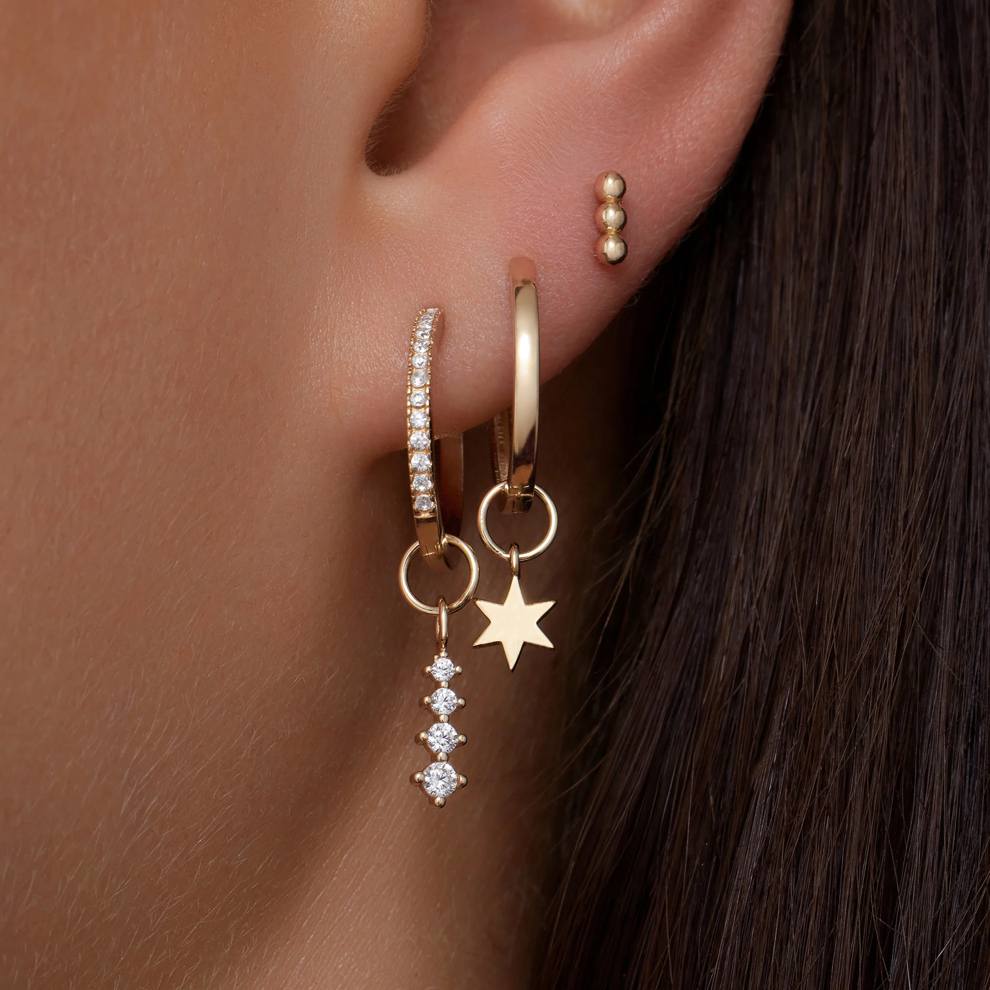 Cubic Zirconia Icicle Hoop Charm - Image 3