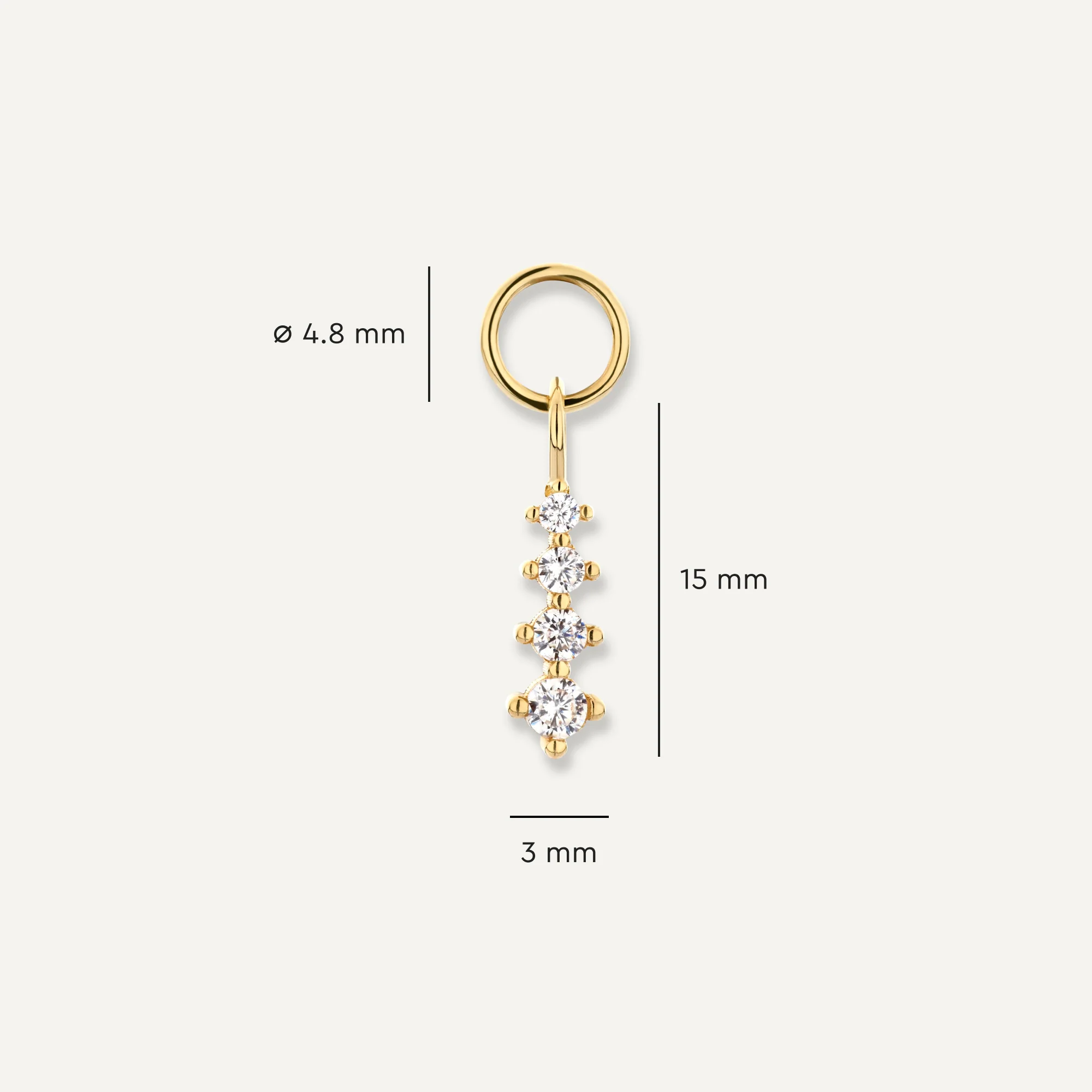 Cubic Zirconia Icicle Hoop Charm - Image 8