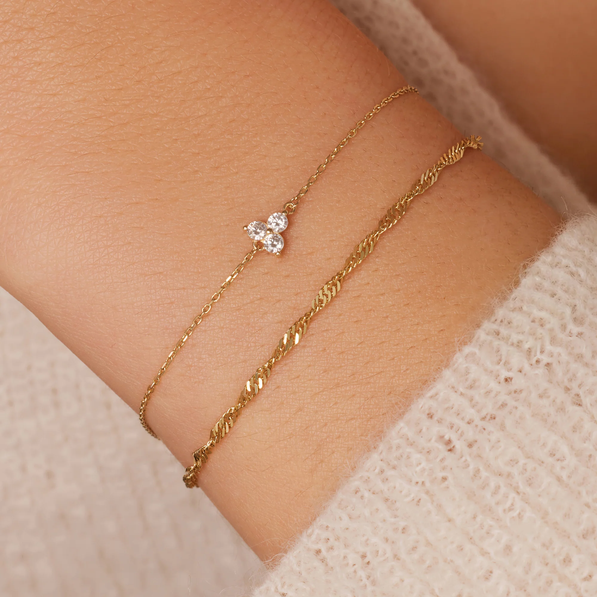Cubic Zirconia Lotus Bracelet - Image 2