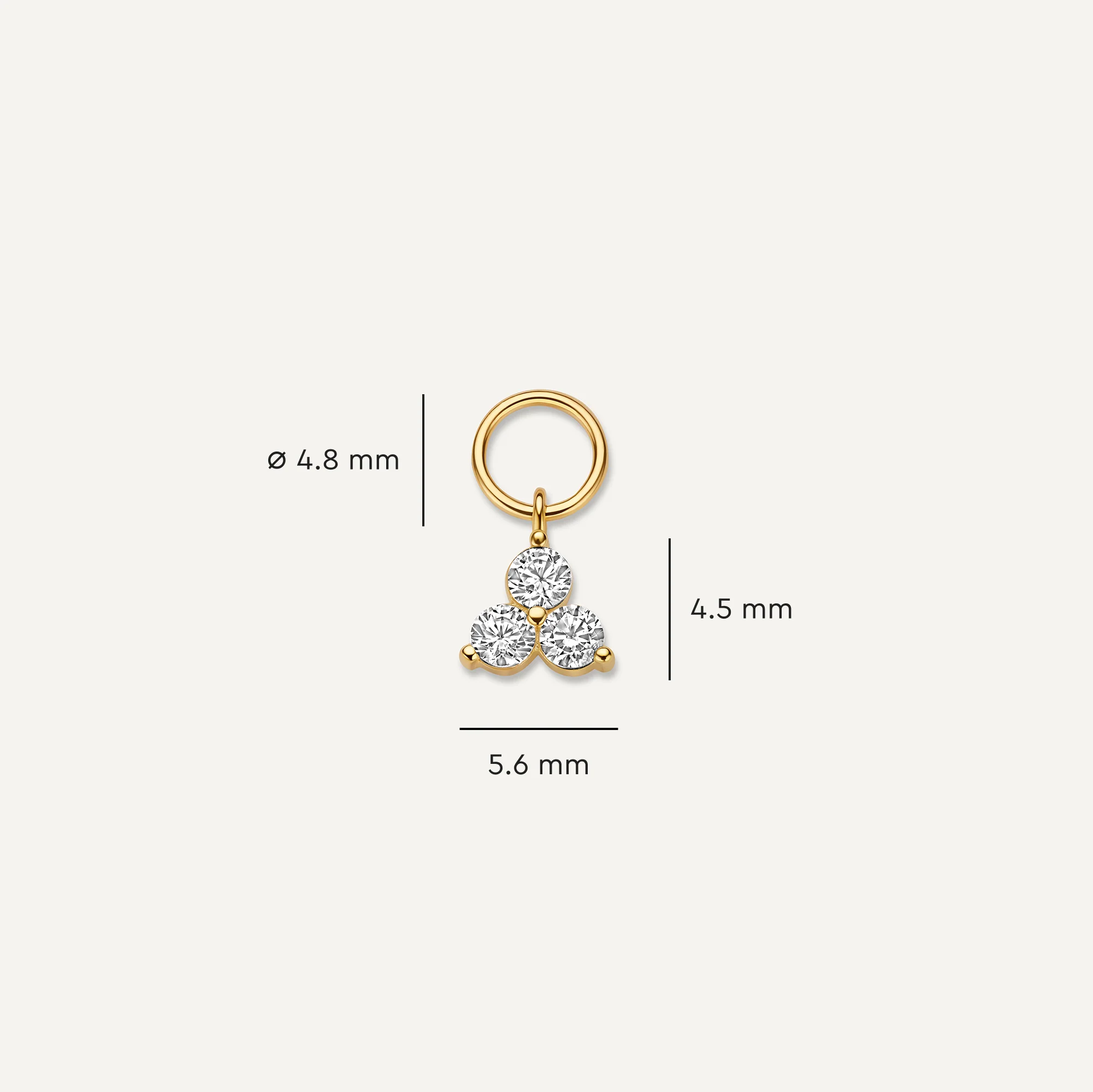 Cubic Zirconia Lotus Hoop Charm - Image 5