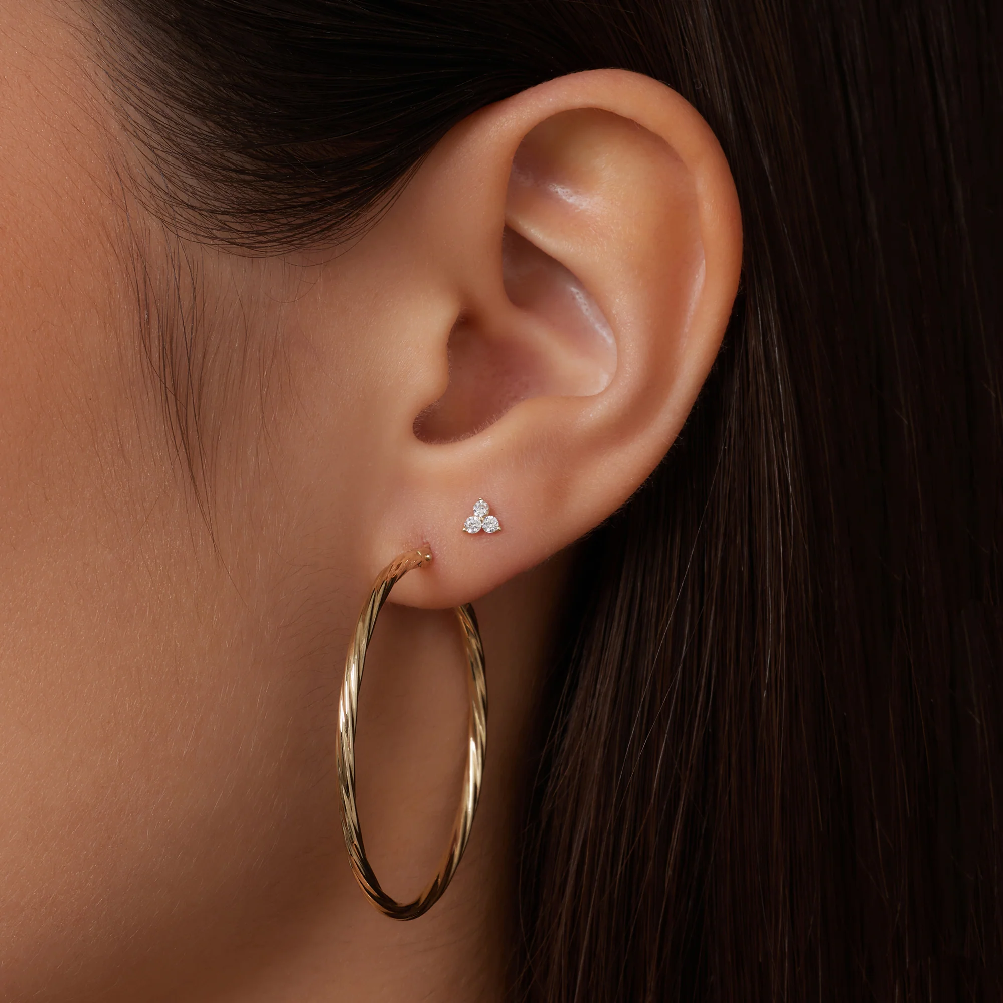Cubic Zirconia Lotus Studs - Image 2