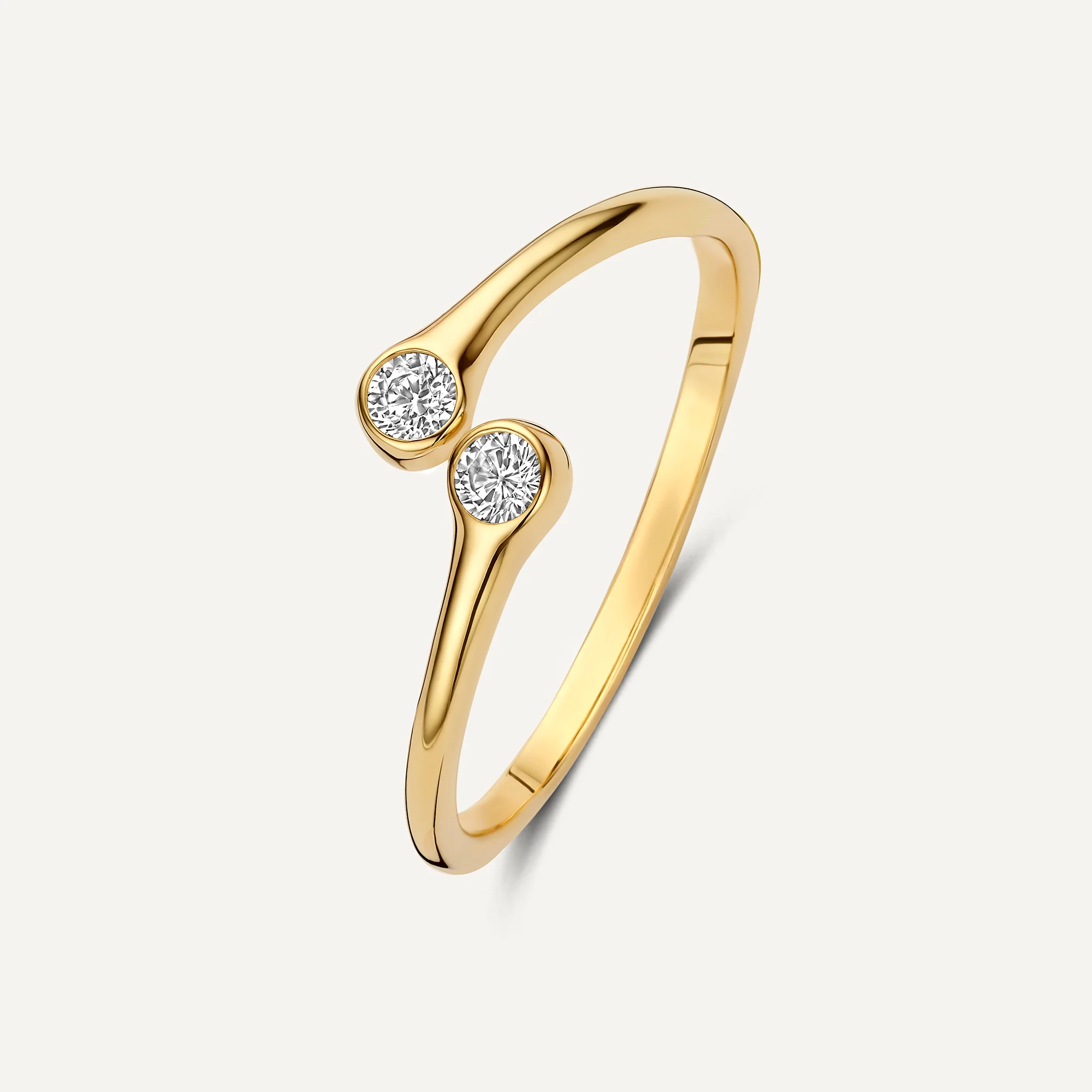 Cubic Zirconia Open Spiral Ring