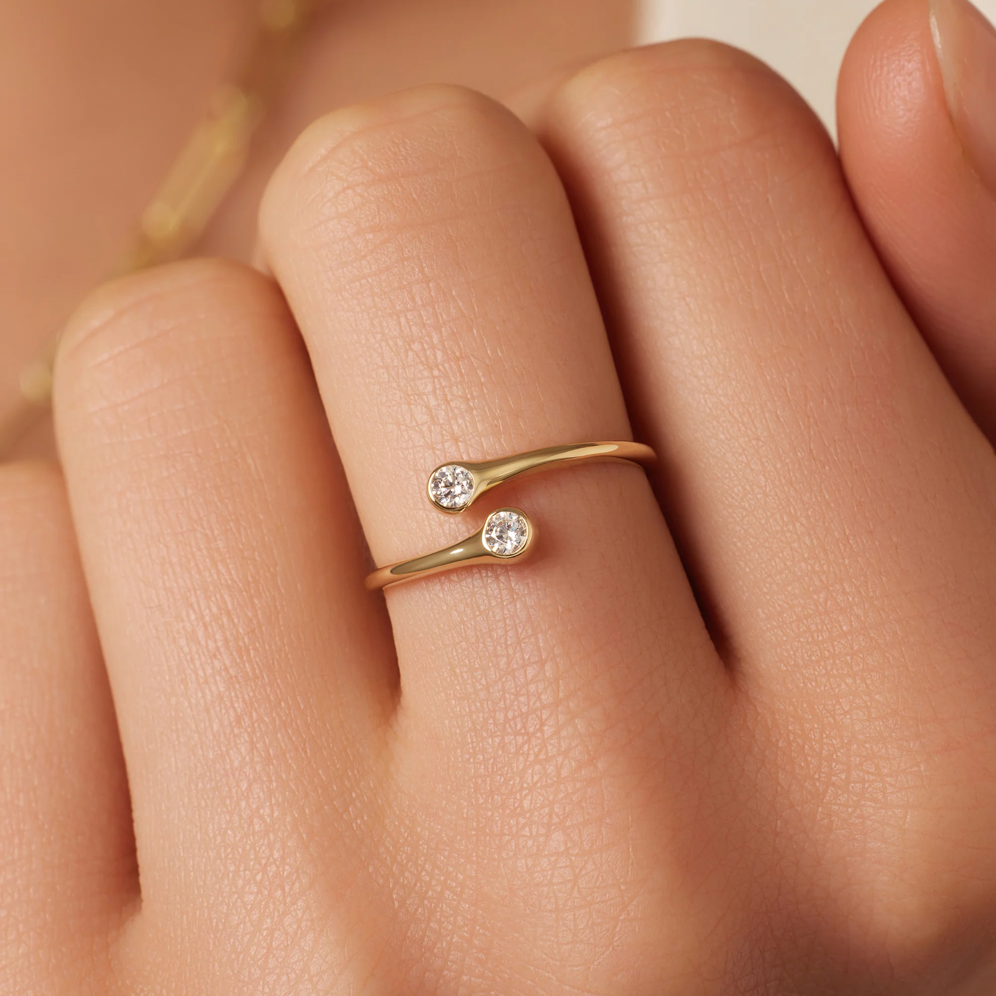 Cubic Zirconia Open Spiral Ring - Image 2