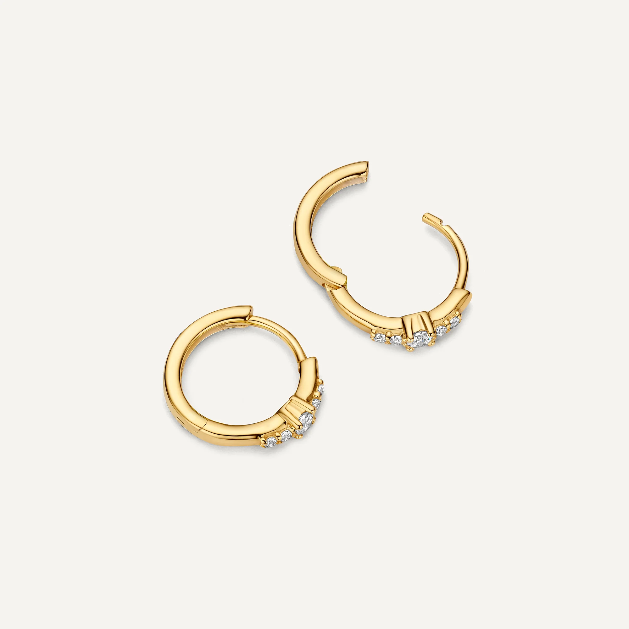 Cubic Zirconia Radiance Huggie Hoops (12 mm) - Image 5