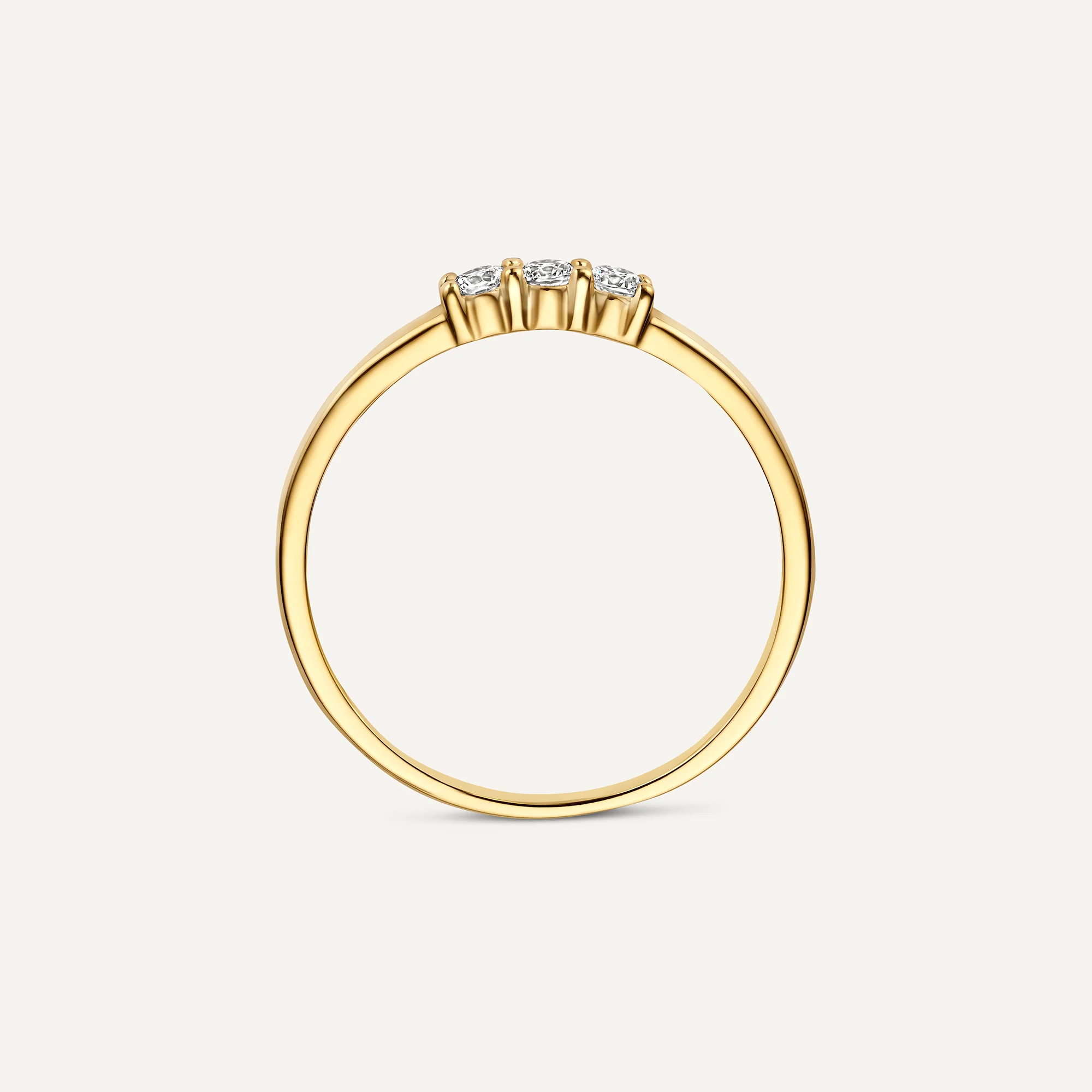 Cubic Zirconia Threaded Three-Stone Ring - Image 6