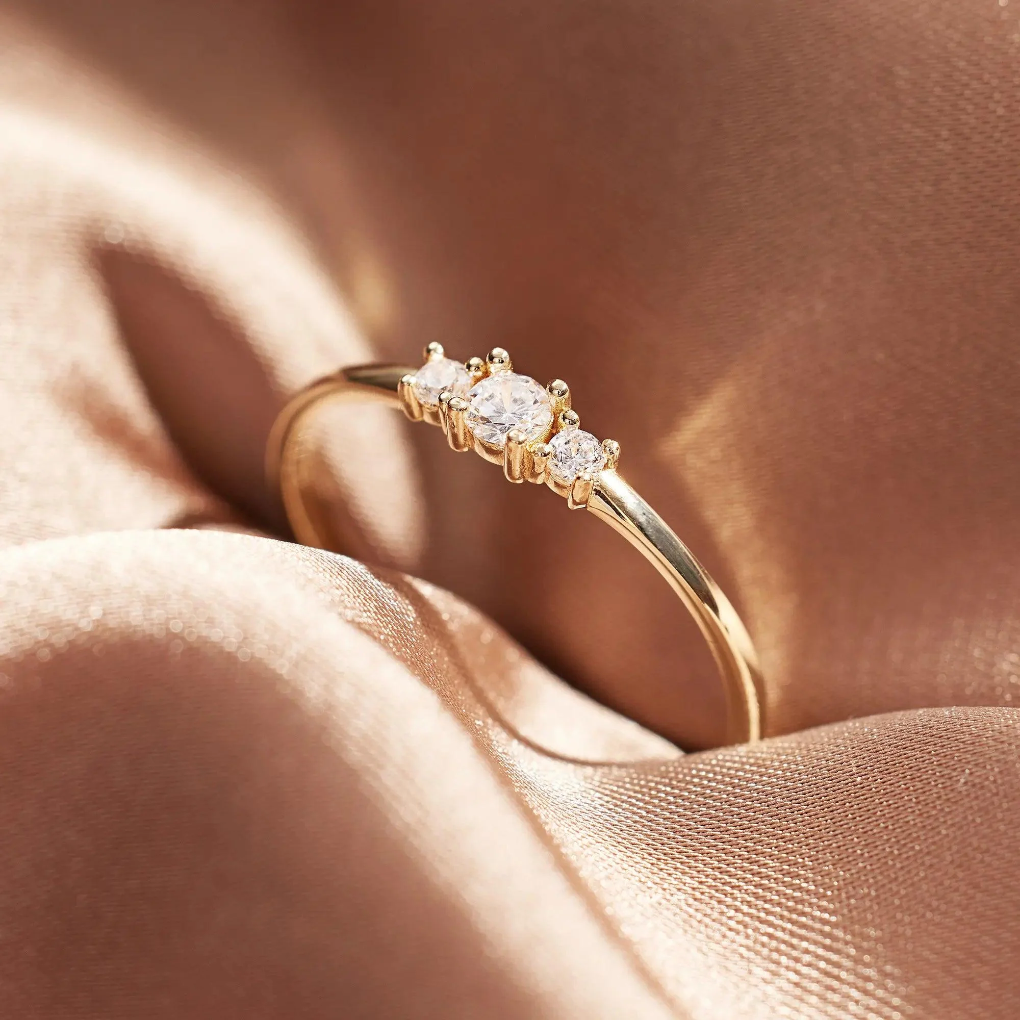 Cubic Zirconia Trilogy Ring - Image 8