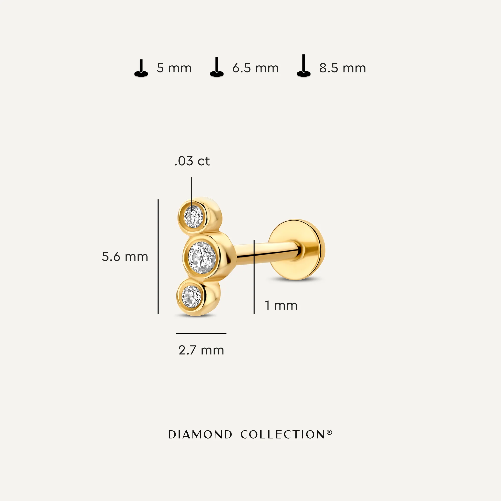 Diamond Bezel Set Curved Piercing (0.03 ct) - Image 9