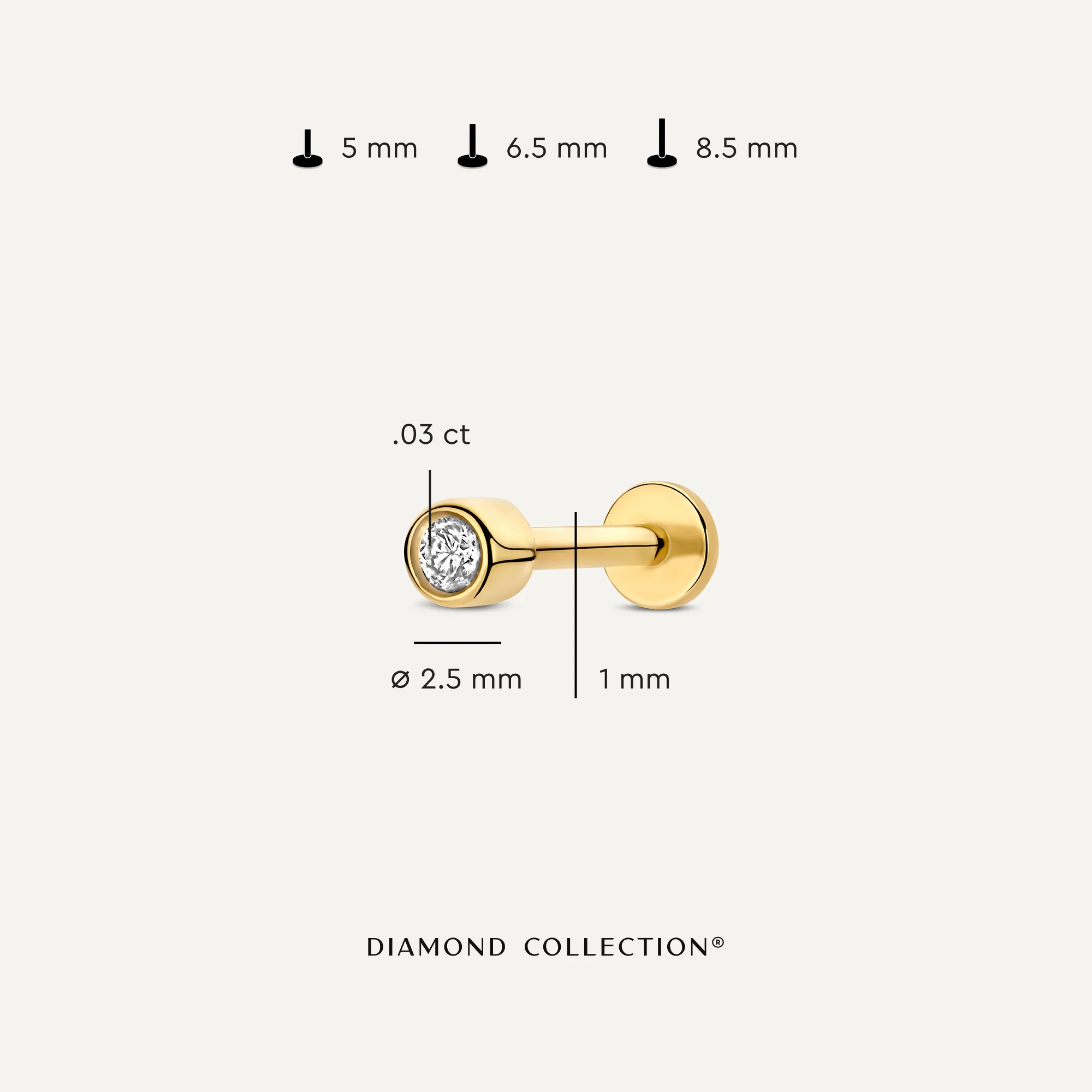 Diamond Bezel Set Round Cut Piercing (0.03 ct) - Image 6