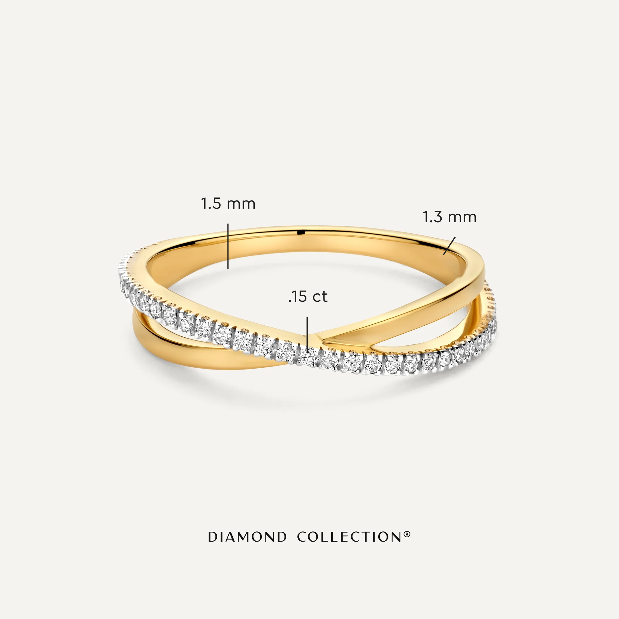 Diamond Crossover Ring (0.15 ct) - Image 8